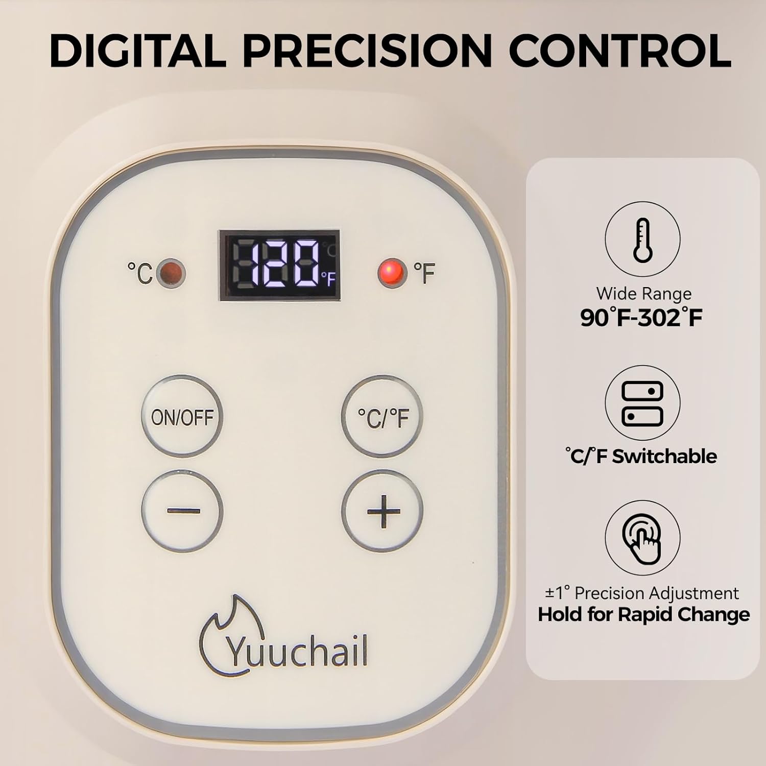 Yuuchail Sciogli Cera Elettrico 1.5L con Display Digitale - immagine 2