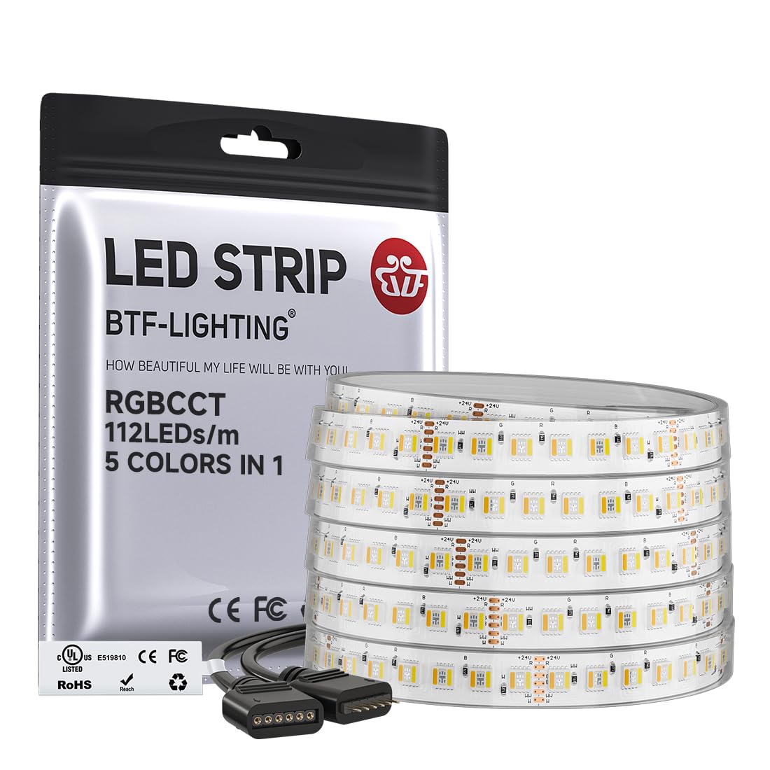 Btf-lighting Striscia LED RGBCCT 5IN1 5050SMD 5M
