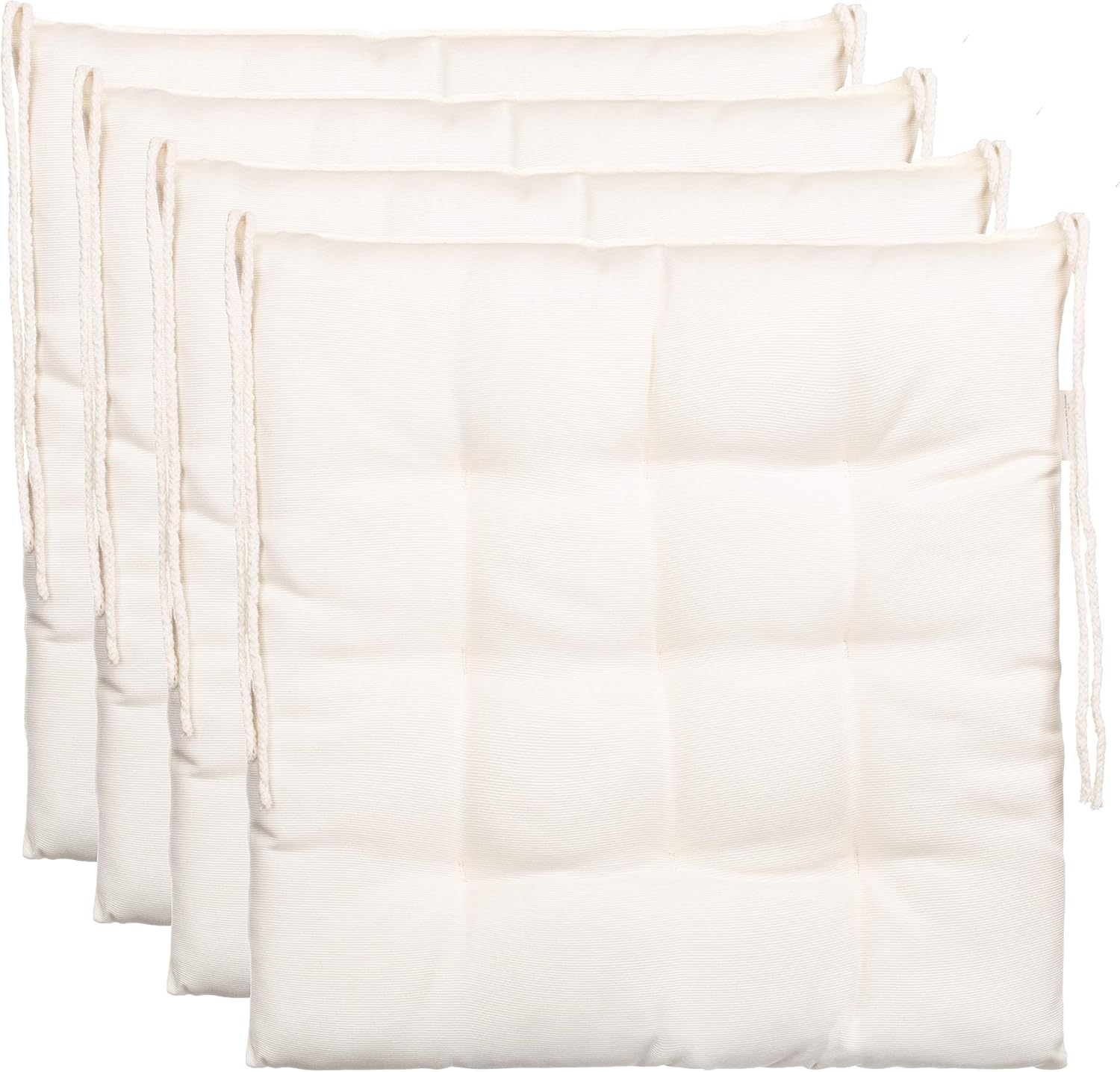 Brandsseller Cuscino per Sedia 40x40 cm - Set da 4, Bianco