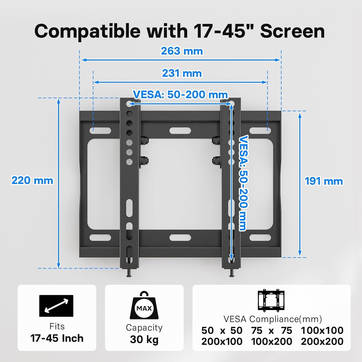 Bontec Staffa TV Inclinabile 17-45 Pollici - immagine 5