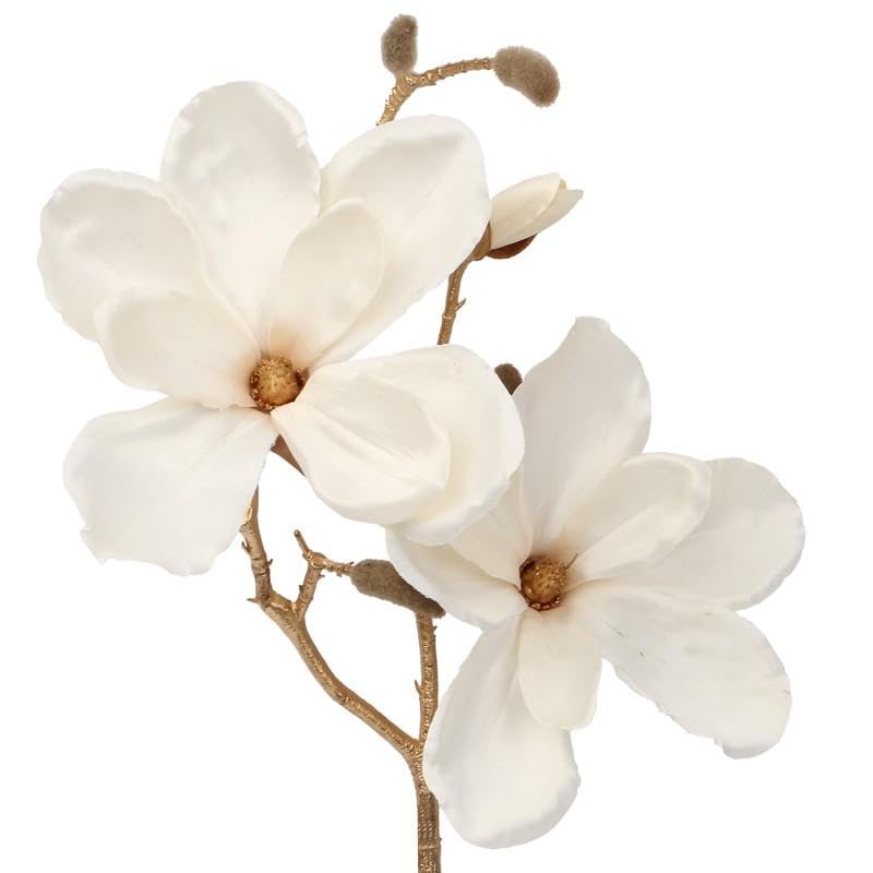 Drw Set 12 Rami Dorati con Fiori Artificiali in Schiuma PU