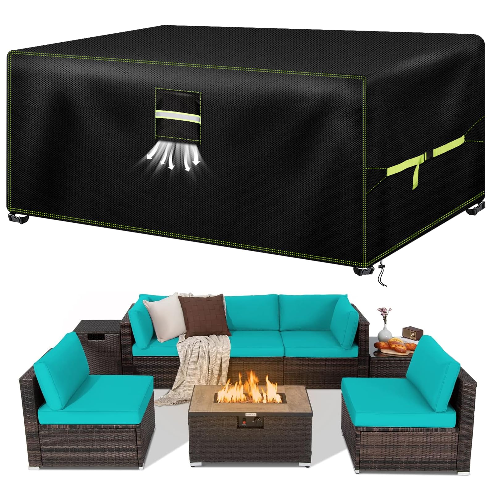 Copertura Tavolo Esterno 600D Oxford 242x162x100cm