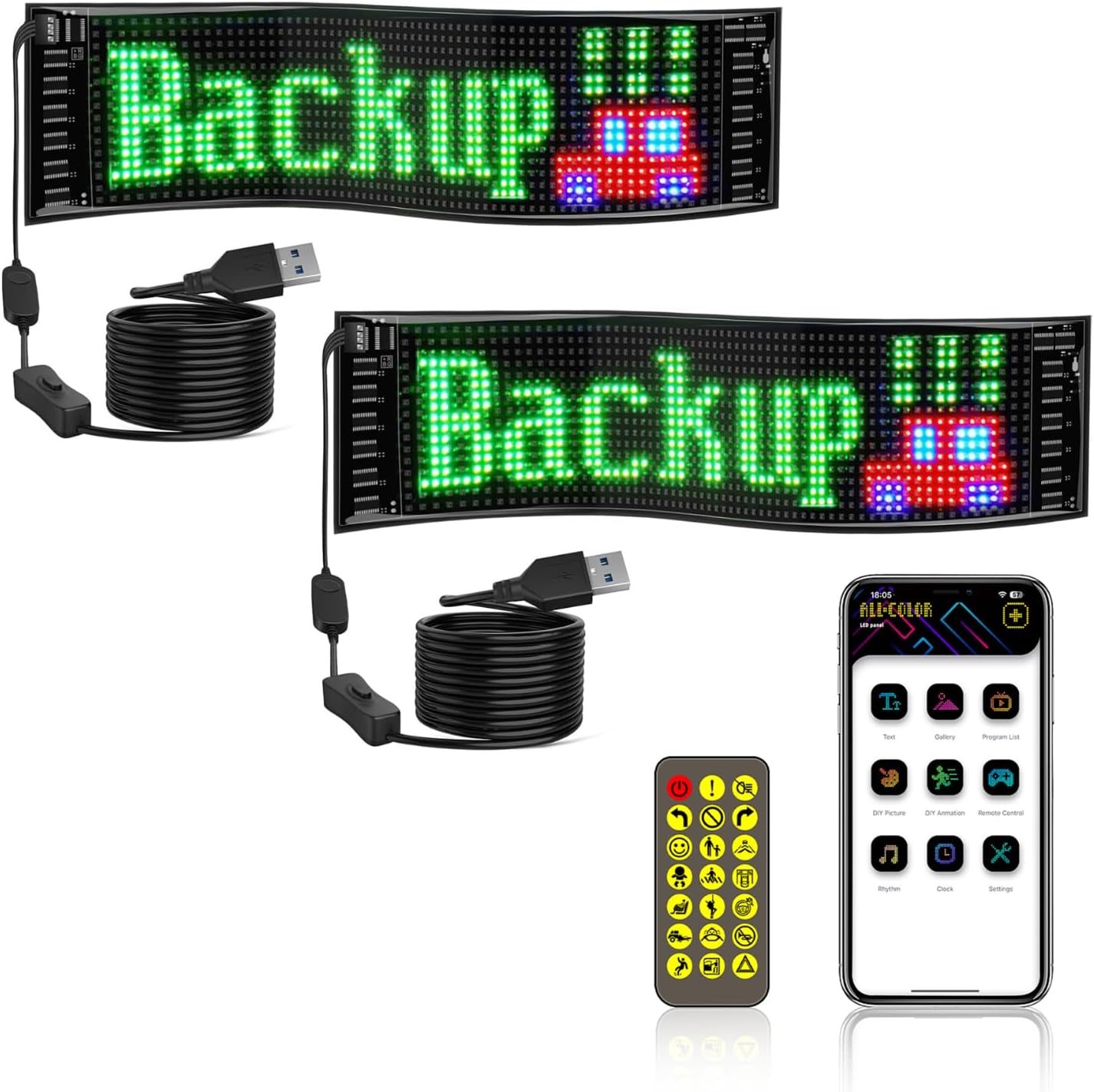 NEWFUN 2 Luci Insegna LED Programmabile Bluetooth - immagine 1