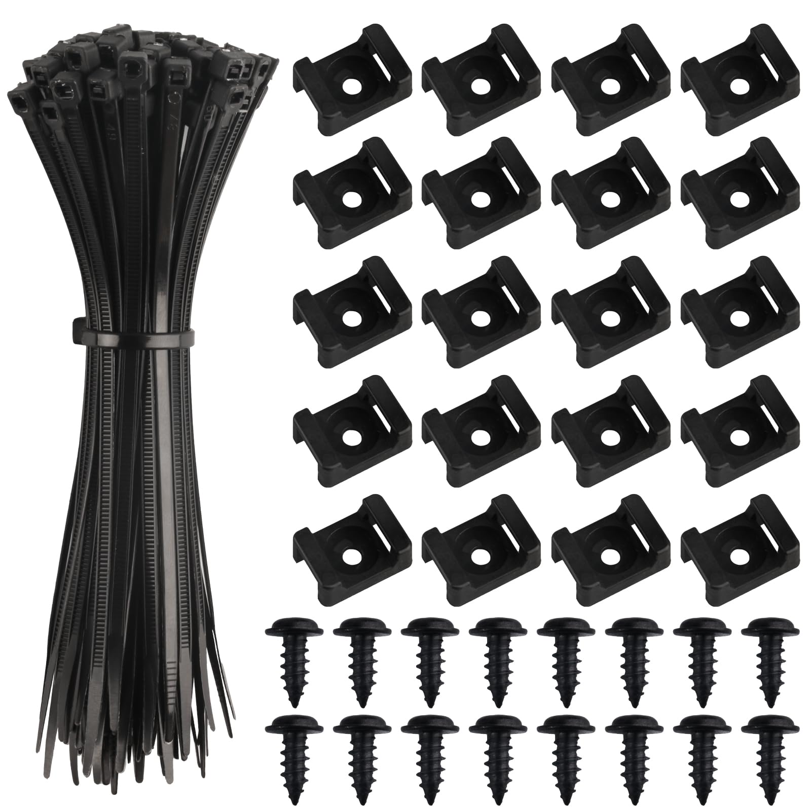 Base di Fissaggio per Fascette Fermacavi 100 Pezzi