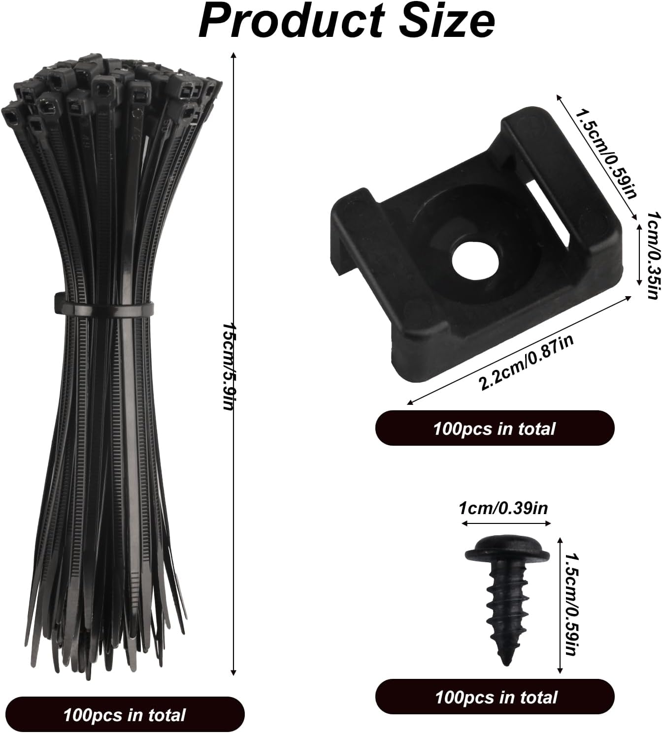 Base di Fissaggio per Fascette Fermacavi 100 Pezzi - immagine 2