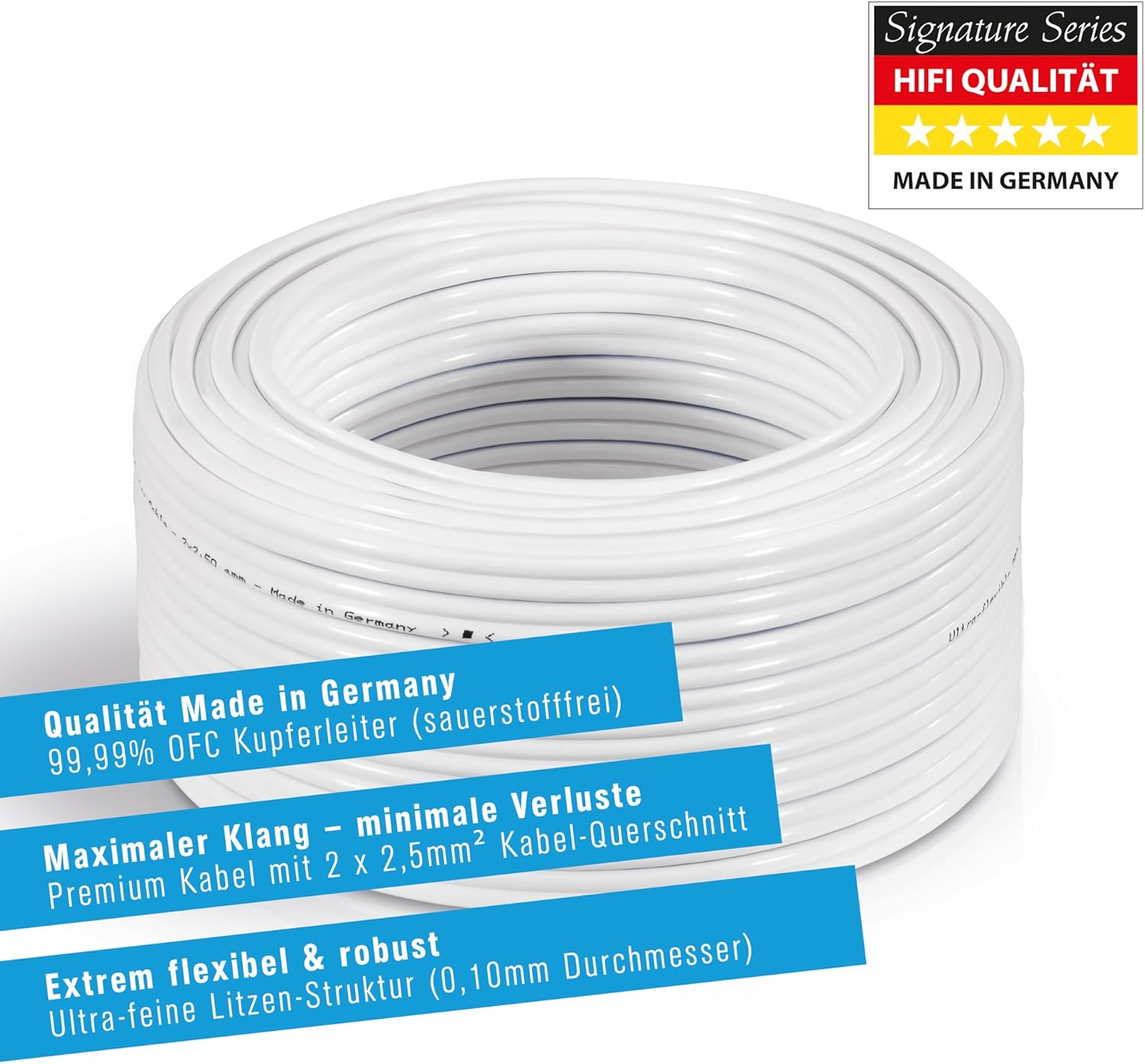 Purelink SP011-010 - Cavo per Diffusori HiFi 10m, Bianco - immagine 5