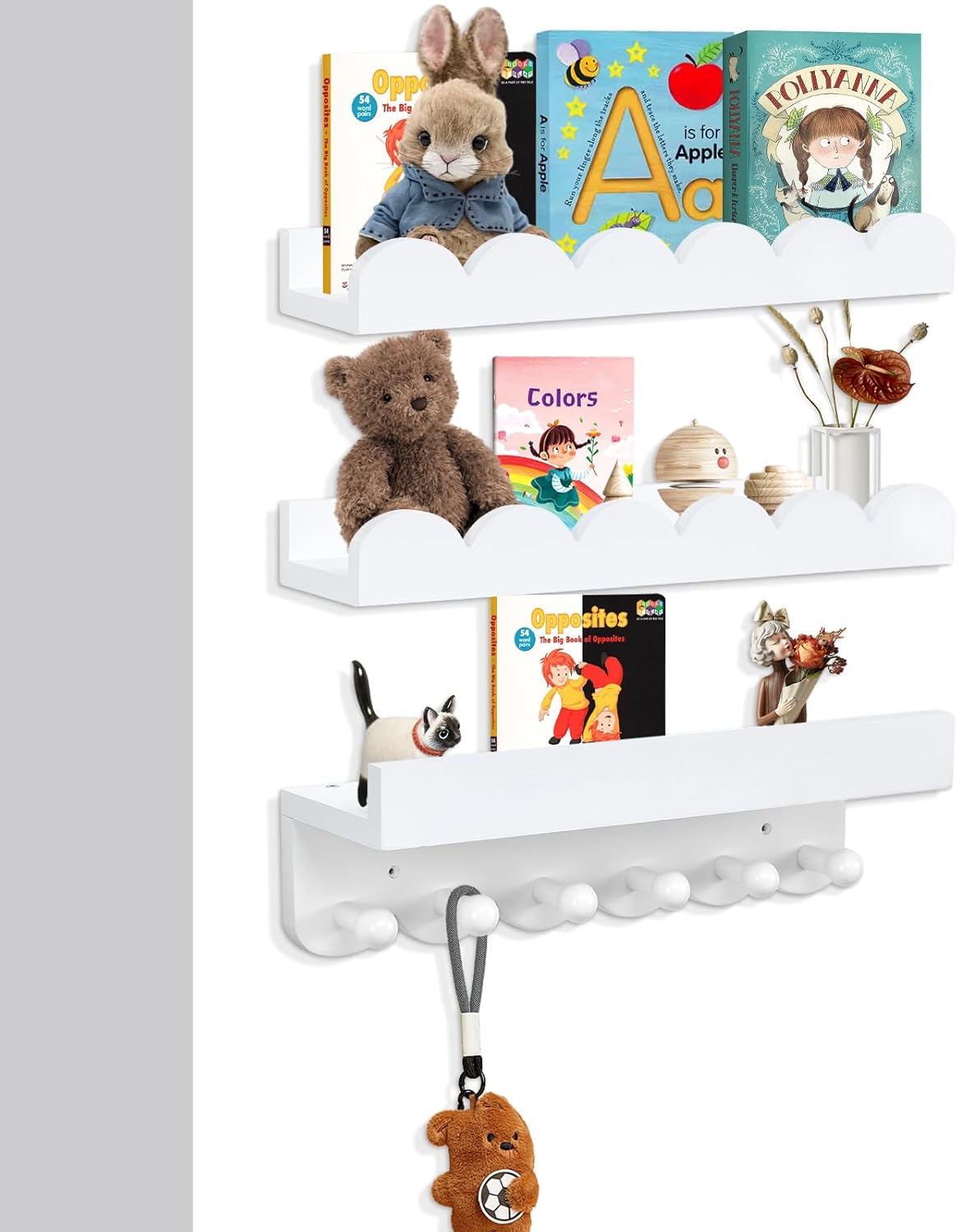 Rainmae Mensole per Libri da Parete 40cm, Set da 3 - immagine 1