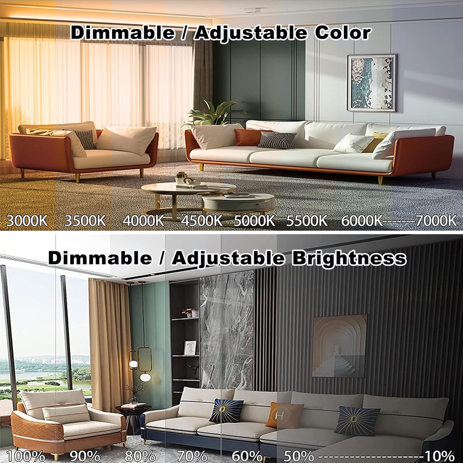 Plafoniera con Ventilatore a Soffitto LED, Bianco - immagine 4