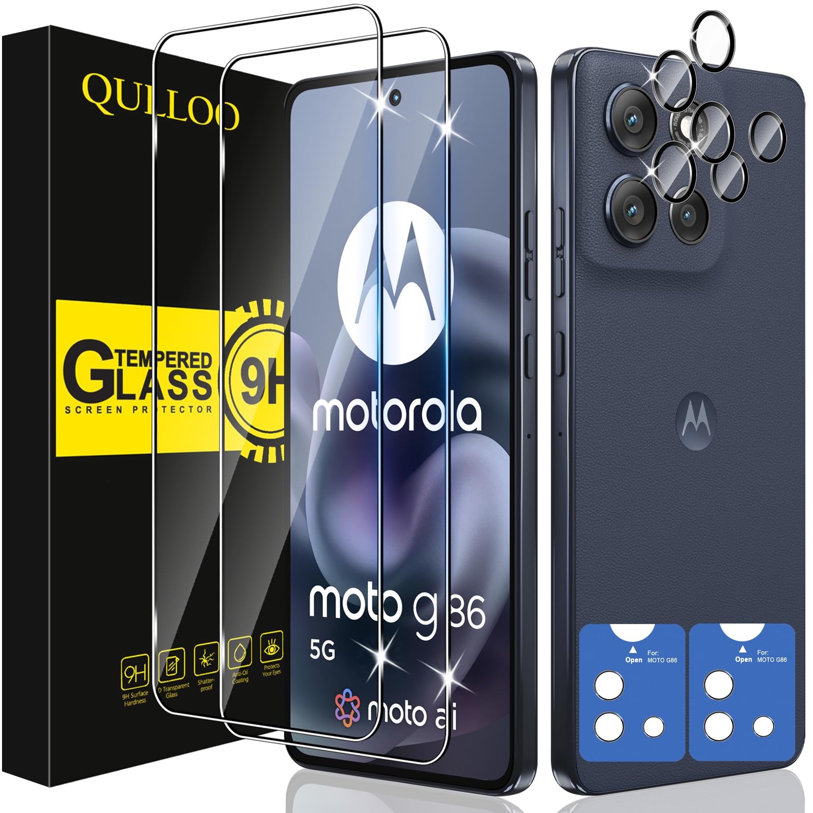 Qulloo Vetro Temperato per Motorola Moto G86 / G86 Power 5G (2+2 pz)