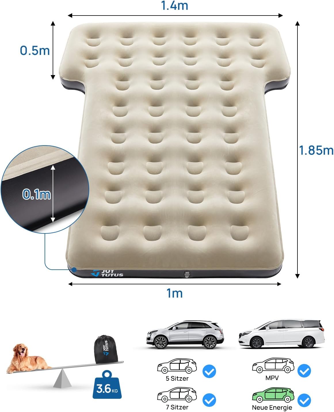 Joytutus Materasso per Auto SUV con Pompa ad Aria - immagine 5