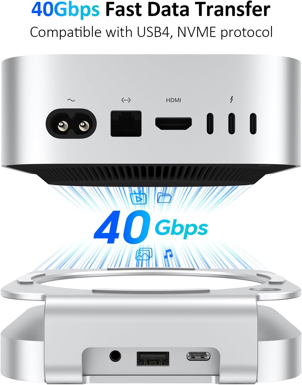 Akkyajaure Hub e Supporto USB4 40 Gbps per Mac Mini - immagine 2