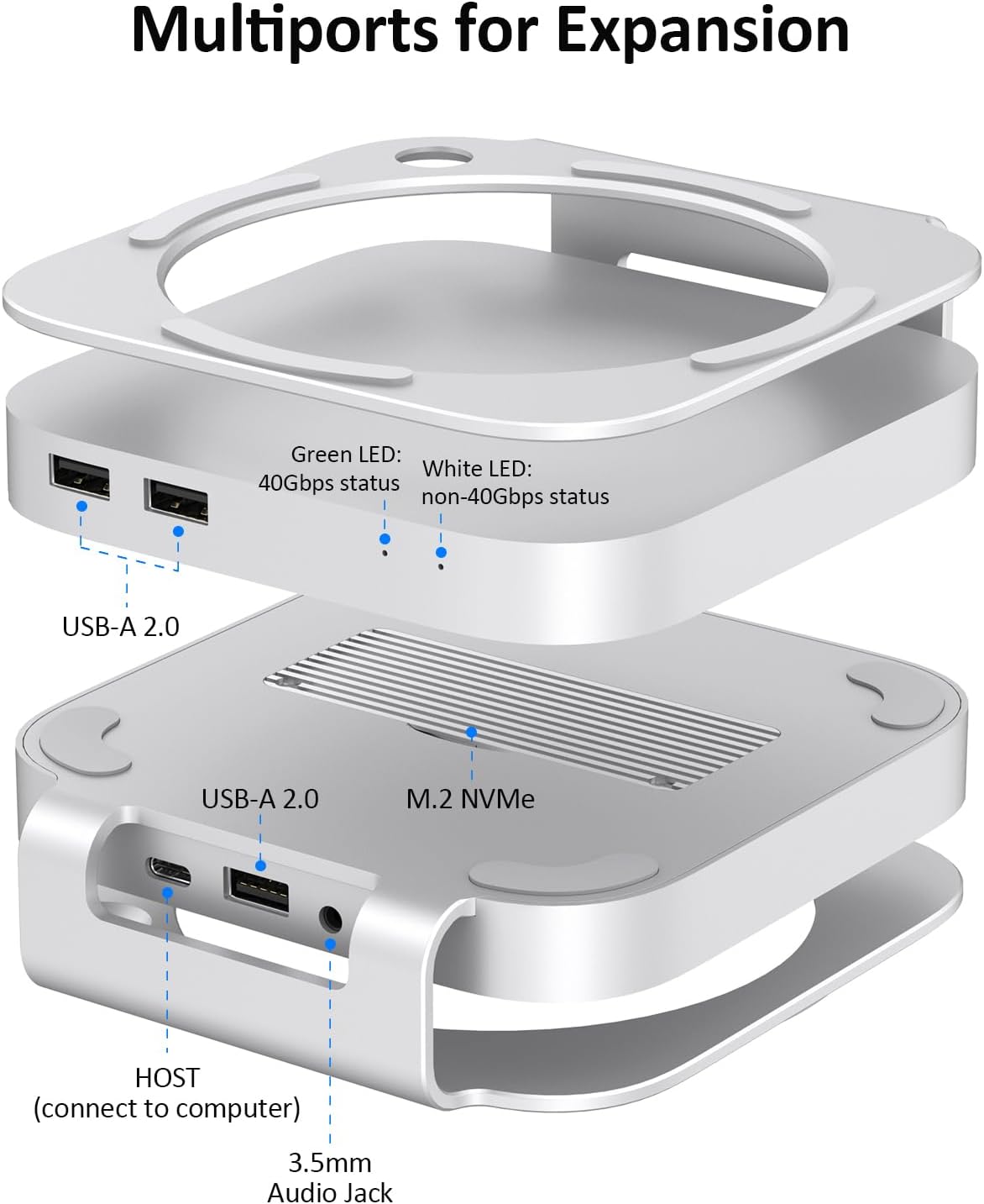 Akkyajaure Hub e Supporto USB4 40 Gbps per Mac Mini - immagine 3