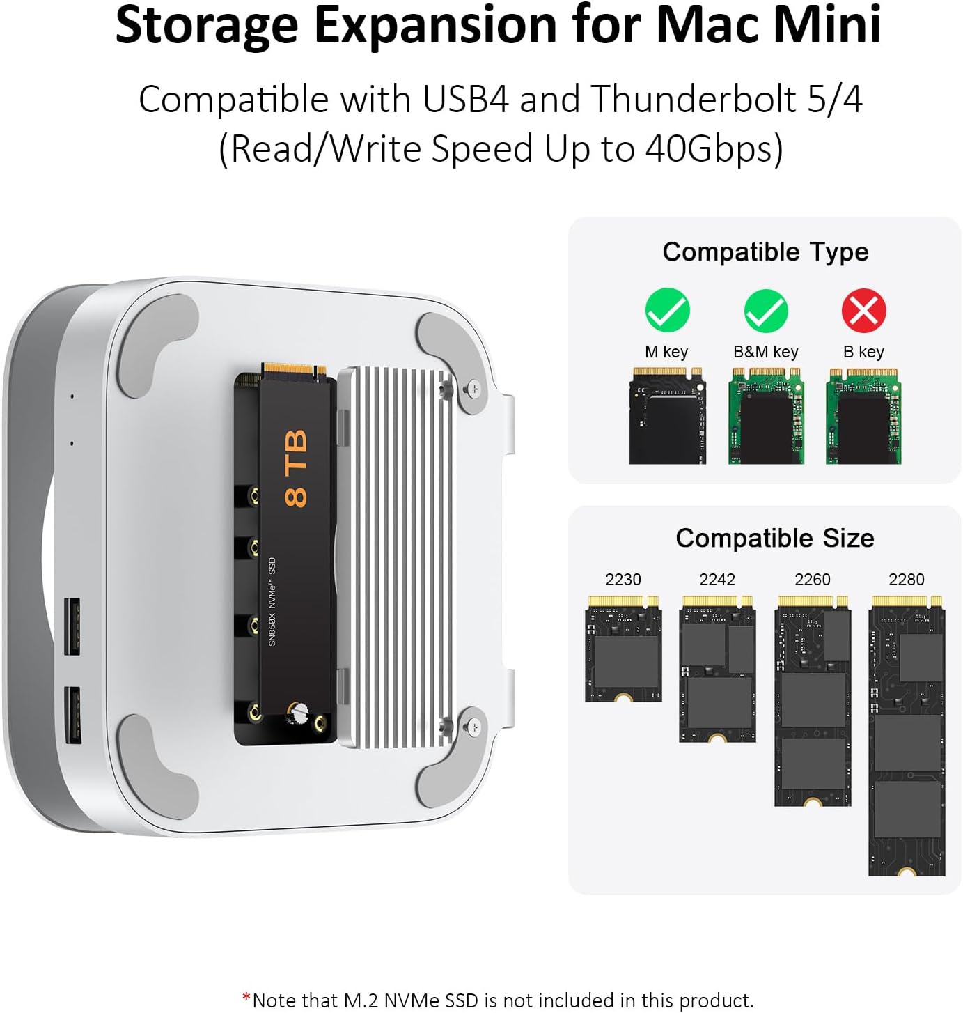 Akkyajaure Hub e Supporto USB4 40 Gbps per Mac Mini - immagine 4