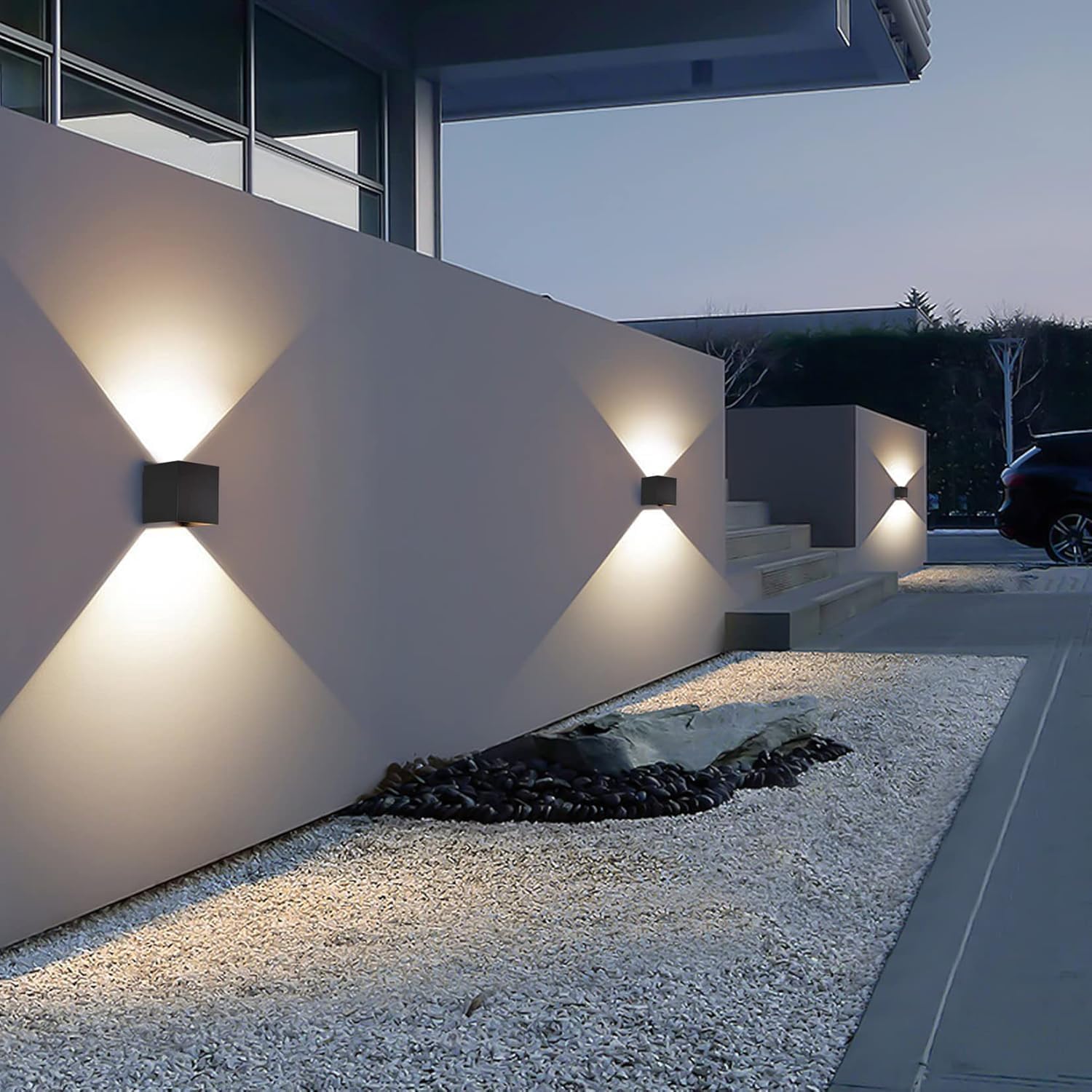 Applique da Parete Interno/Esterno 9W, 4 Pezzi - immagine 2