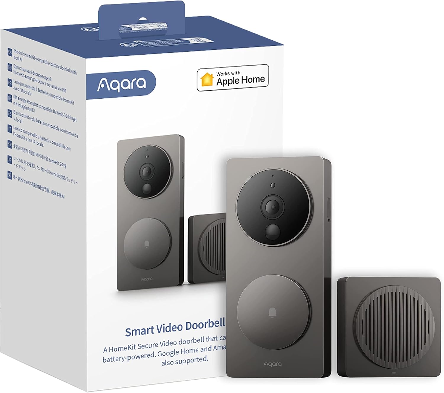 Aqara Video Campanello G4 con Suoneria Inclusa, Grigio - immagine 1