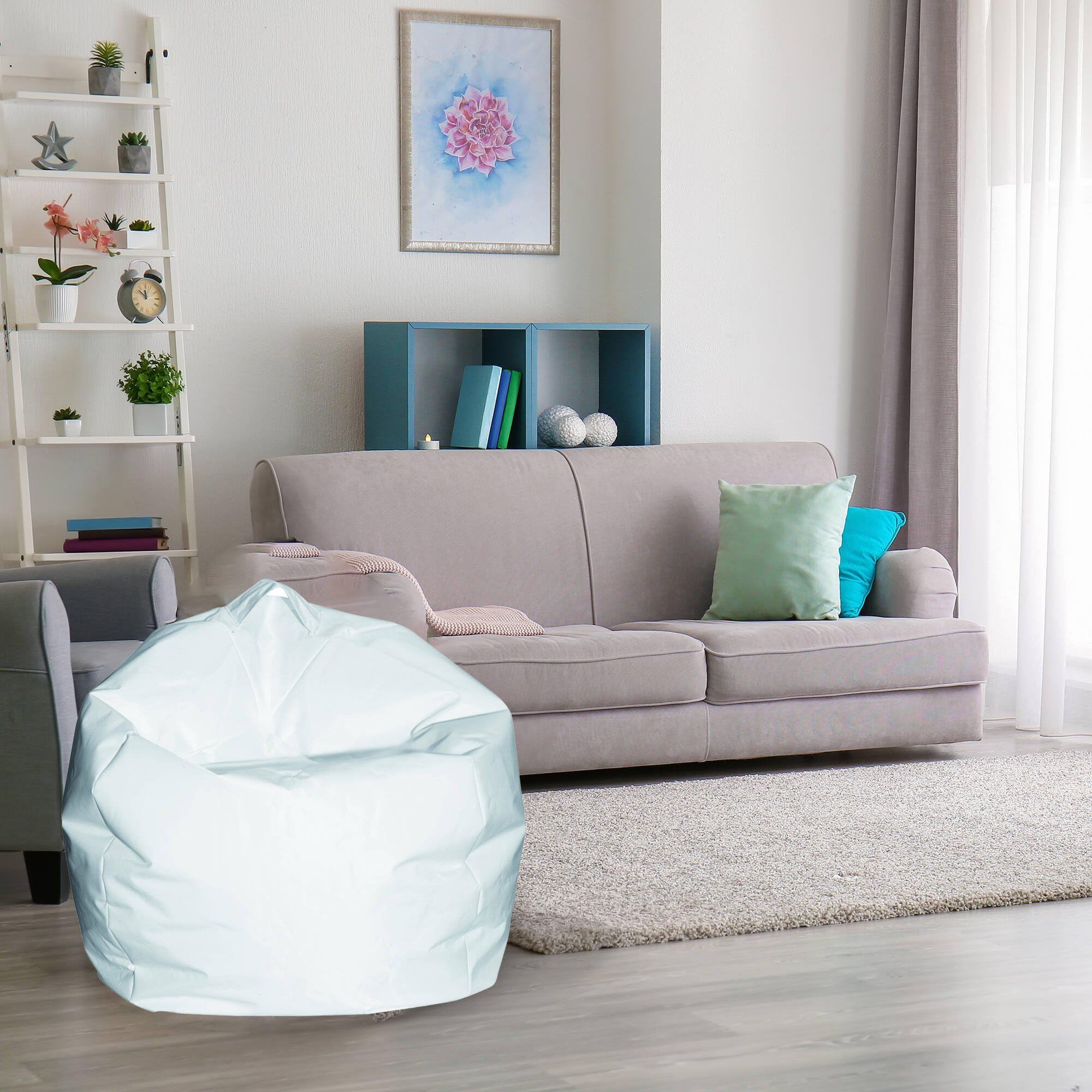Dmora Talamo Italia - Pouf Abe Poltrona Sacco Bianco