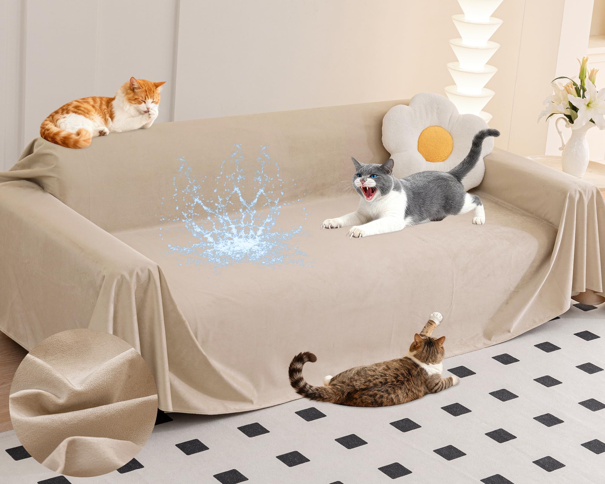 Loiion Protezione Divano Graffi Gatto Impermeabile 300x180cm