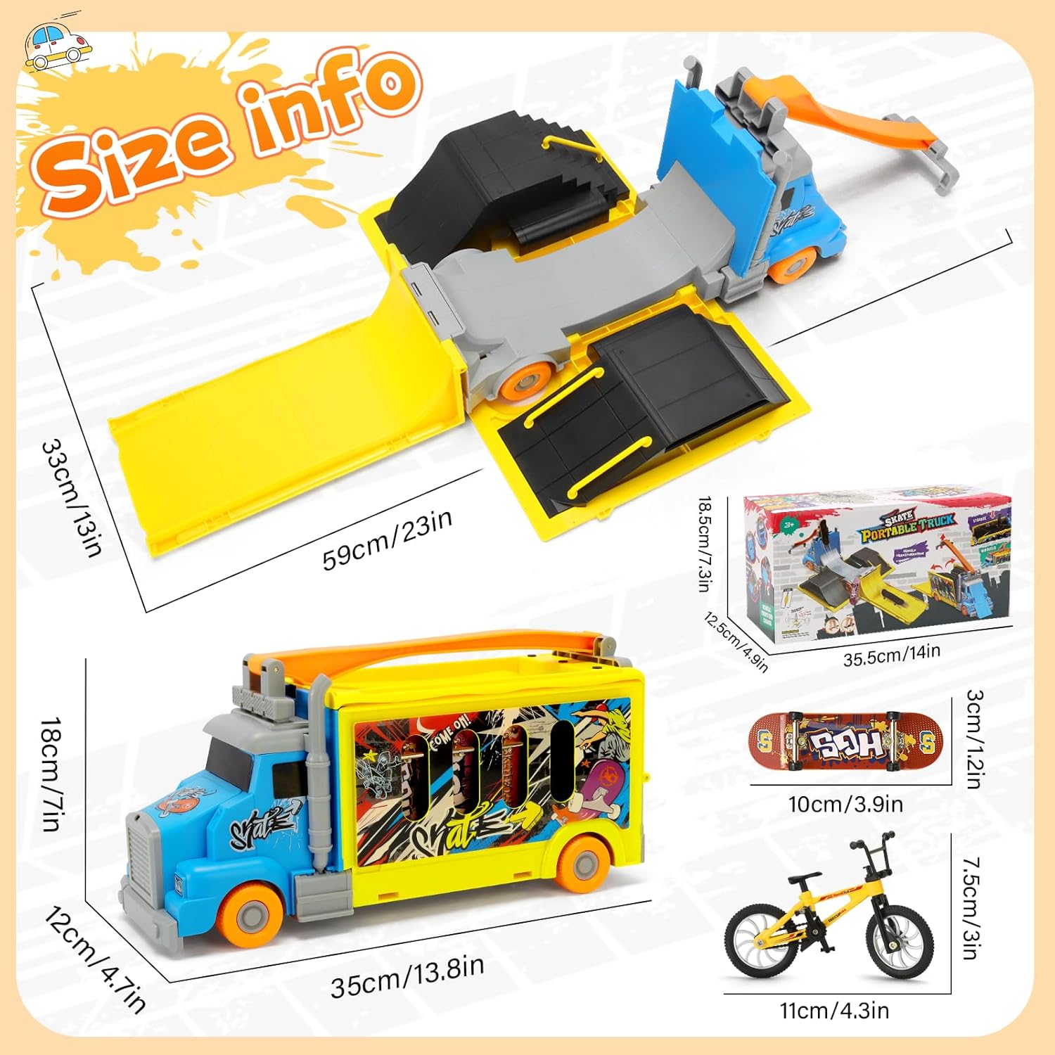 Tlater Set Rampe Skateboard da Dito 2 in 1 - immagine 3