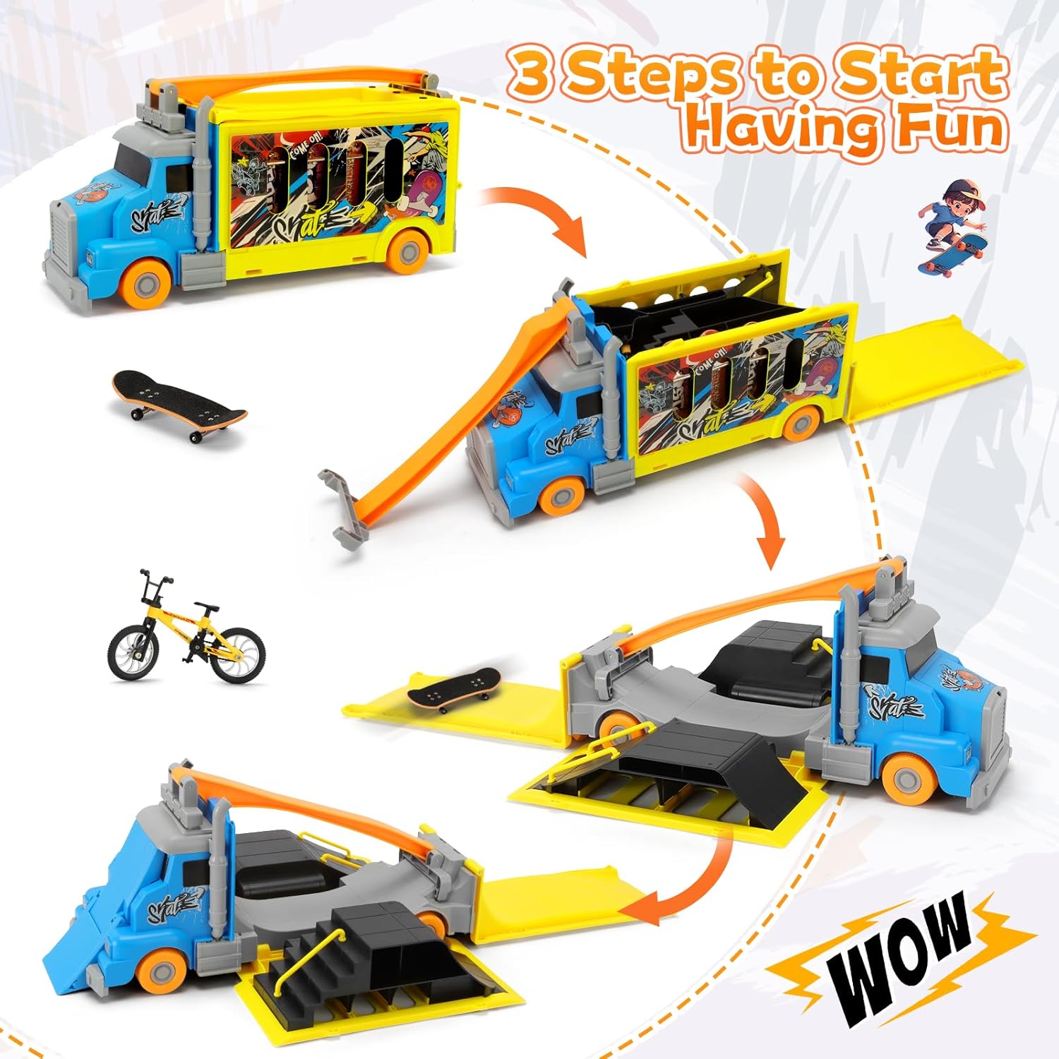 Tlater Set Rampe Skateboard da Dito 2 in 1 - immagine 5