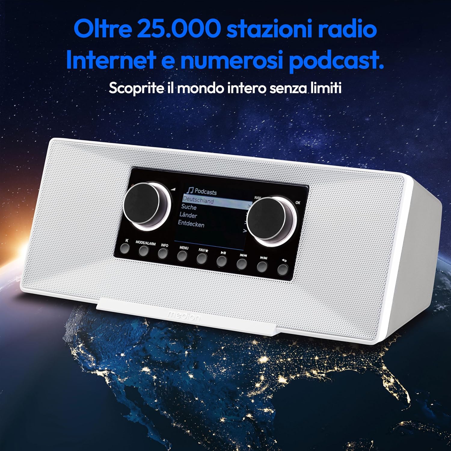 Medion Radio Internet P85333 con DAB+, Bianco - immagine 2