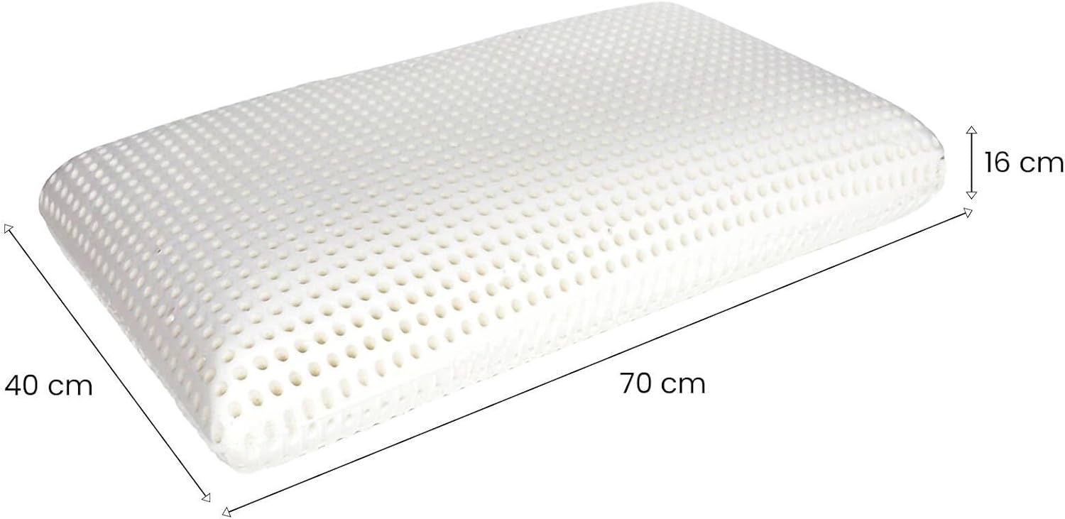 Dmora Set 2 Guanciali Bovino 70x40 h16 cm, Bianco - immagine 2