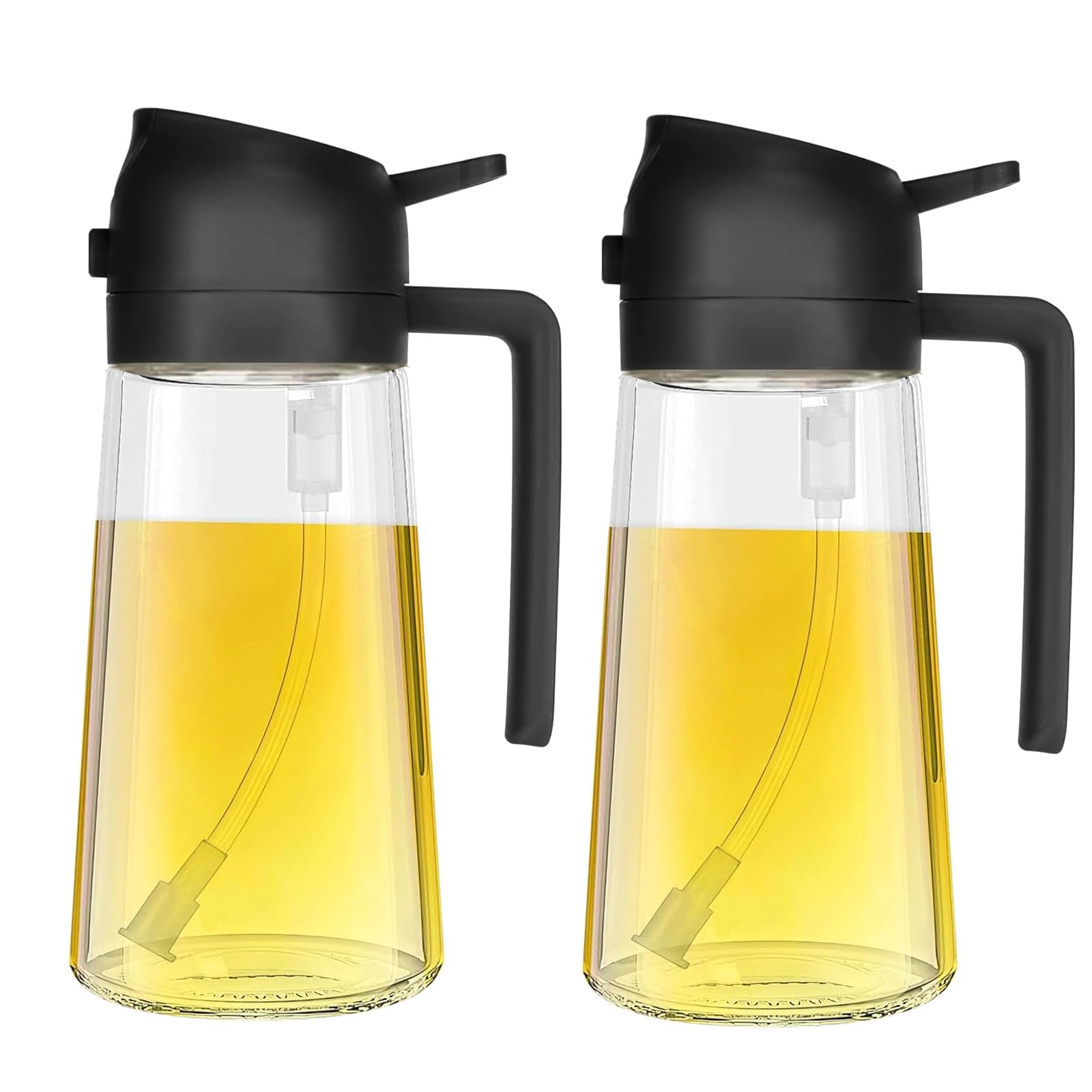 Sweet View Dispenser Olio e Spruzzatore 2 in 1 470ml, Nero