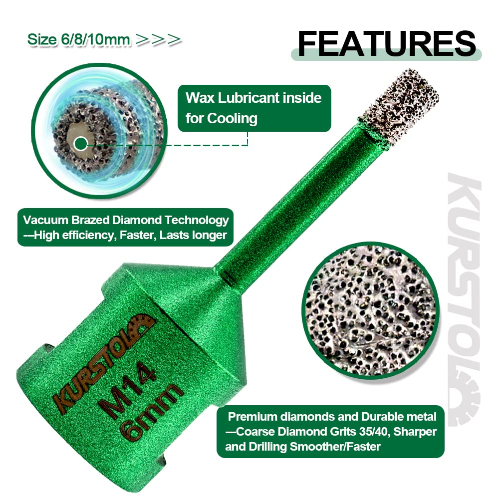 Kurstol Set Punte Diamantate per Trapano M14 - immagine 8