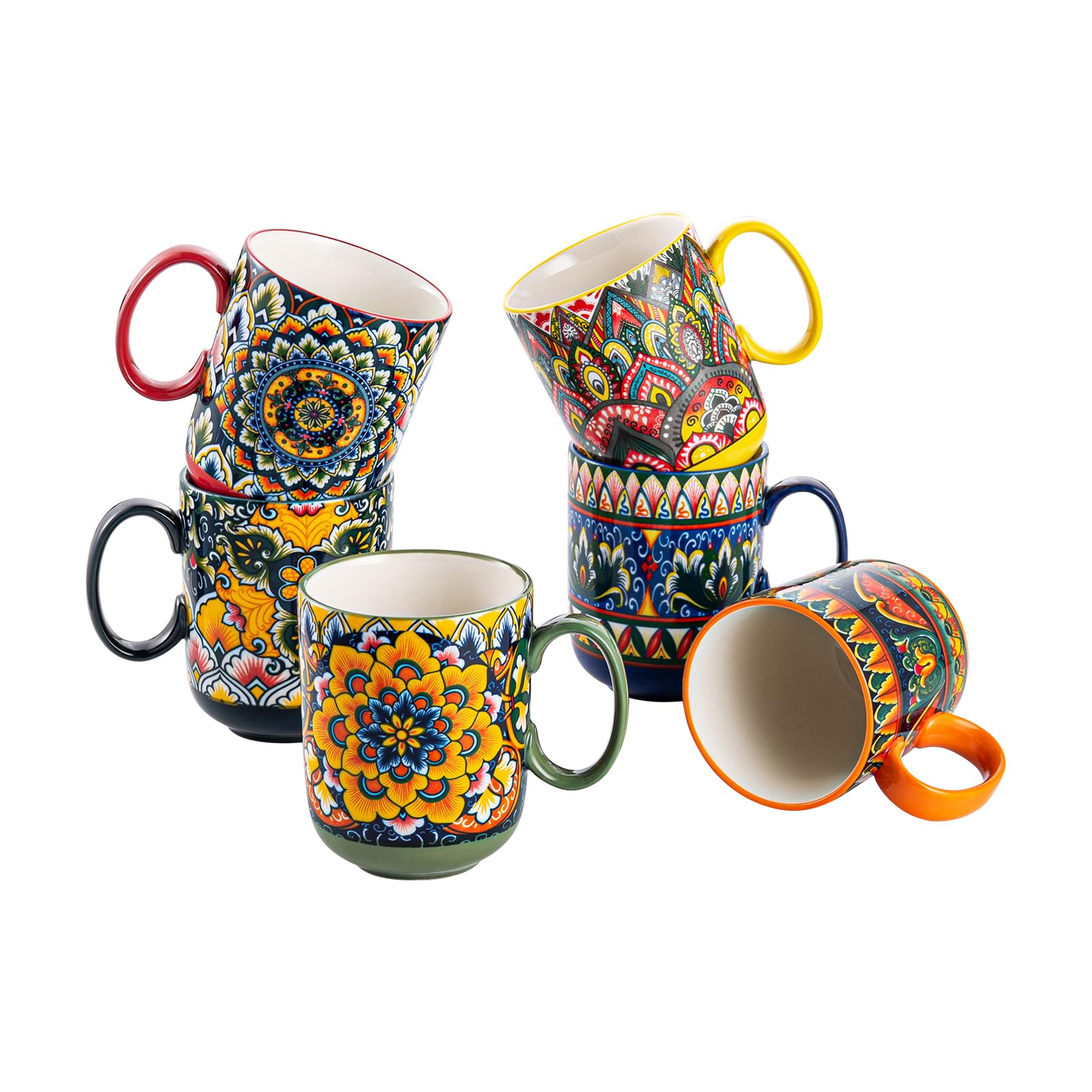 Henten Home Set 6 Tazze Grandi in Ceramica 400ml