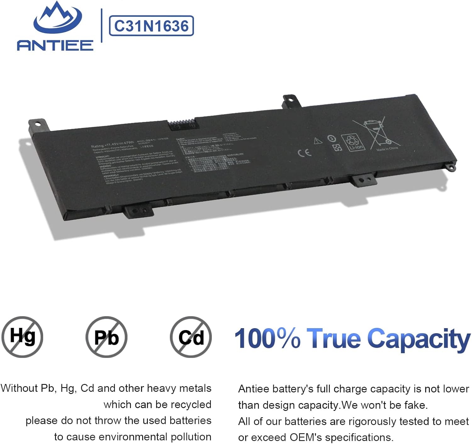 Antiee Batteria C31N1636 per ASUS VivoBook PRO 15 - immagine 2