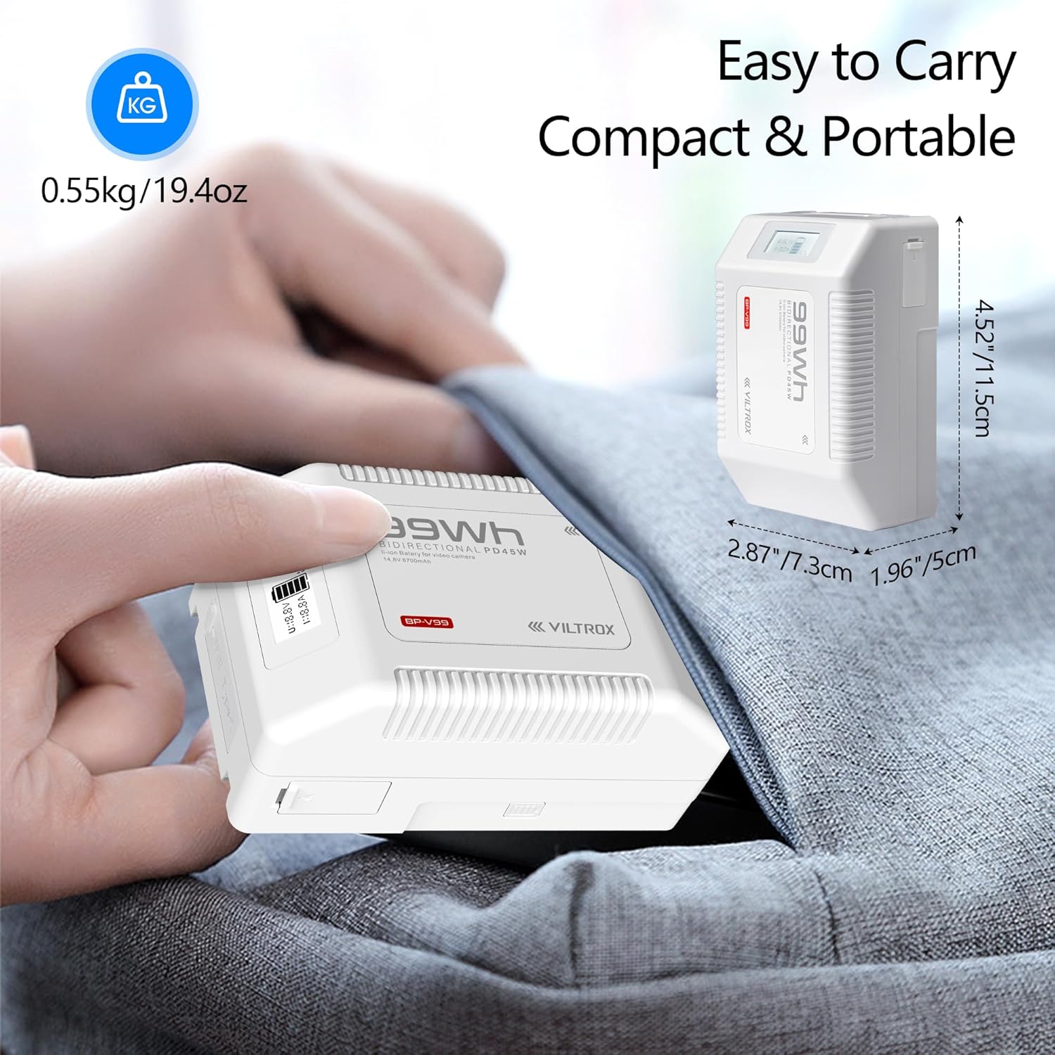 Viltrox V-Mount Batteria 6700mAh 14.8V - immagine 6