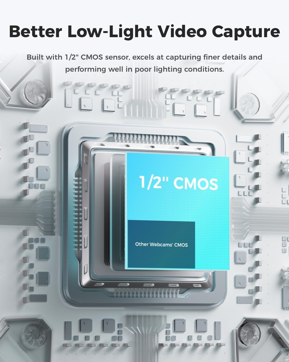 Obsbot Meet 2 Ultra HD 4K Streaming Webcam, Weiß - immagine 3