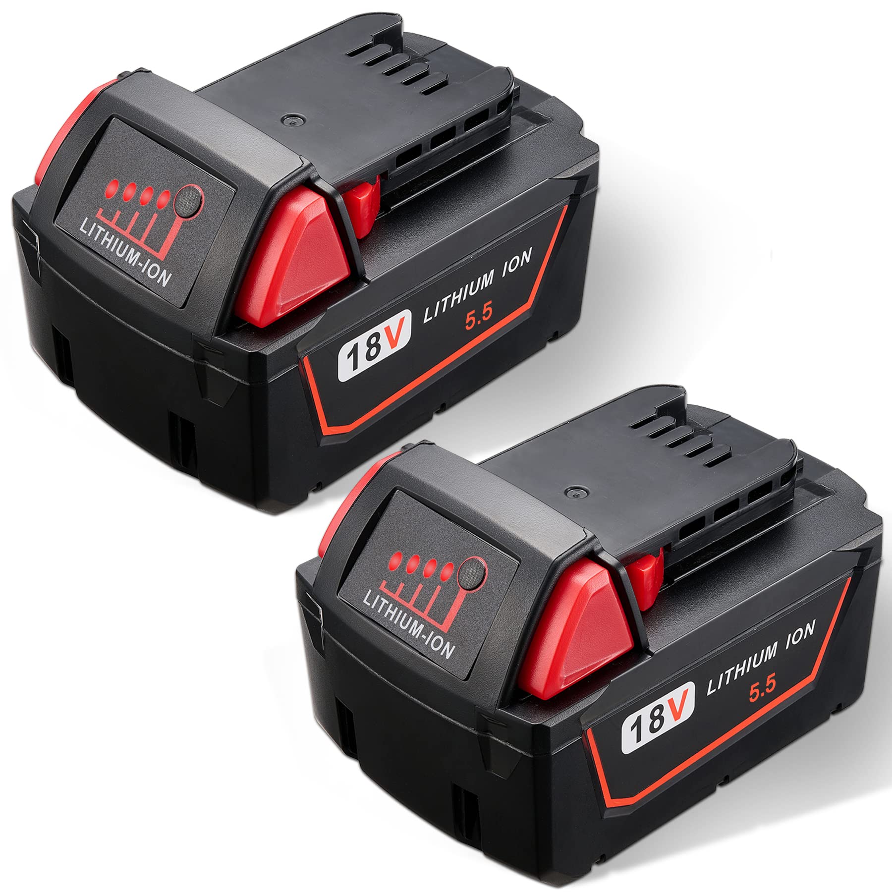 Jyjzpb 2 Batterie Ricambio 5.5Ah 18V per Milwaukee M18