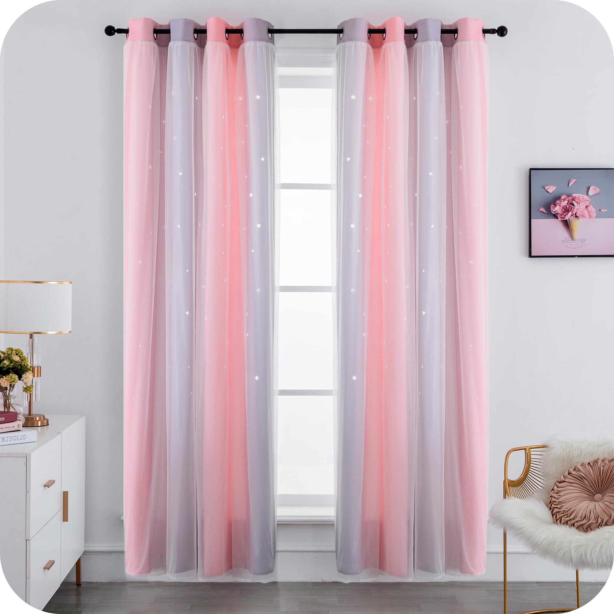 Girasole Home® Tende Doppio Velo Oscuranti con Occhielli