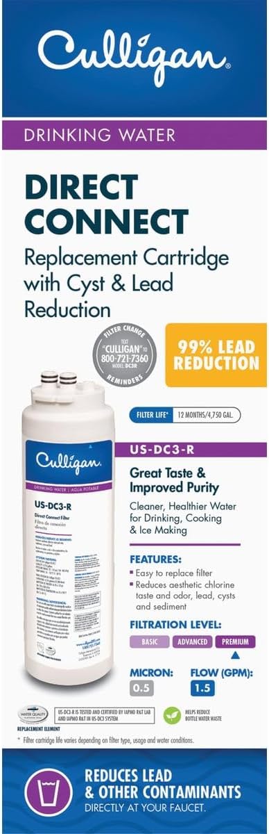 Culligan US-DC3-R Cartuccia di Ricambio Filtro Acqua