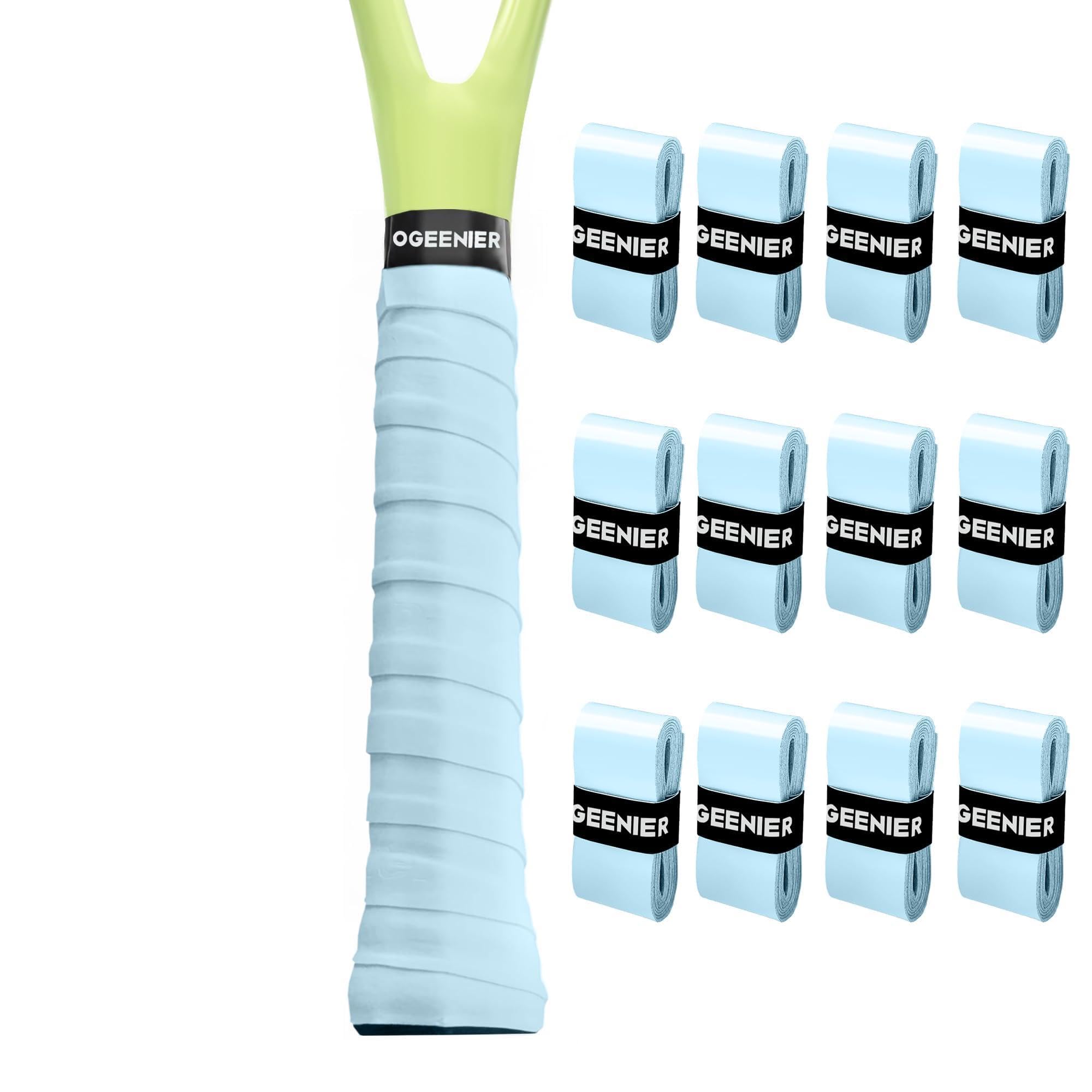Ogeenier Overgrip x12 Antiscivolo e Anti-Sudore per Racchette, Adesivo Autoadesivo - Perfetto come Grip Racchetta Padel, Grip Racchetta Tennis e Overgrip Tennis per Padel, Tennis, Badminton e Squash