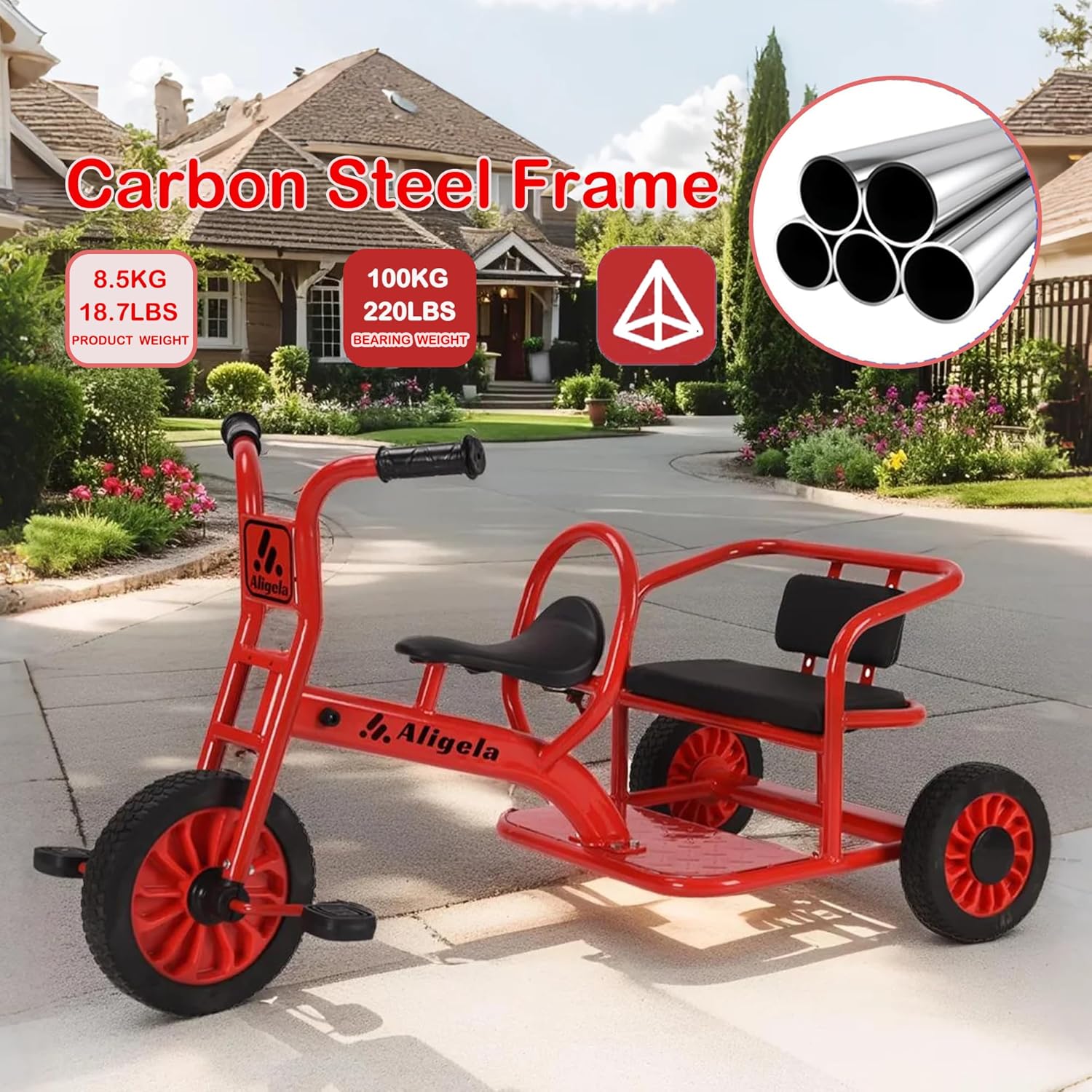 Triciclo prescolare Pdeal Tandem Trike - immagine 2