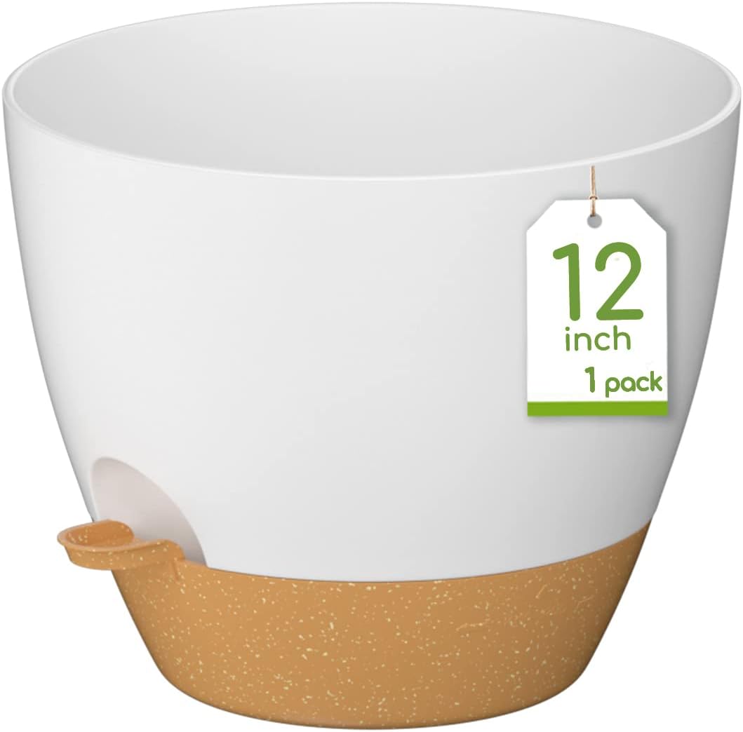 ZMTECH Vaso Per Piante Autoinnaffiante 30 cm, Bianco - immagine 1