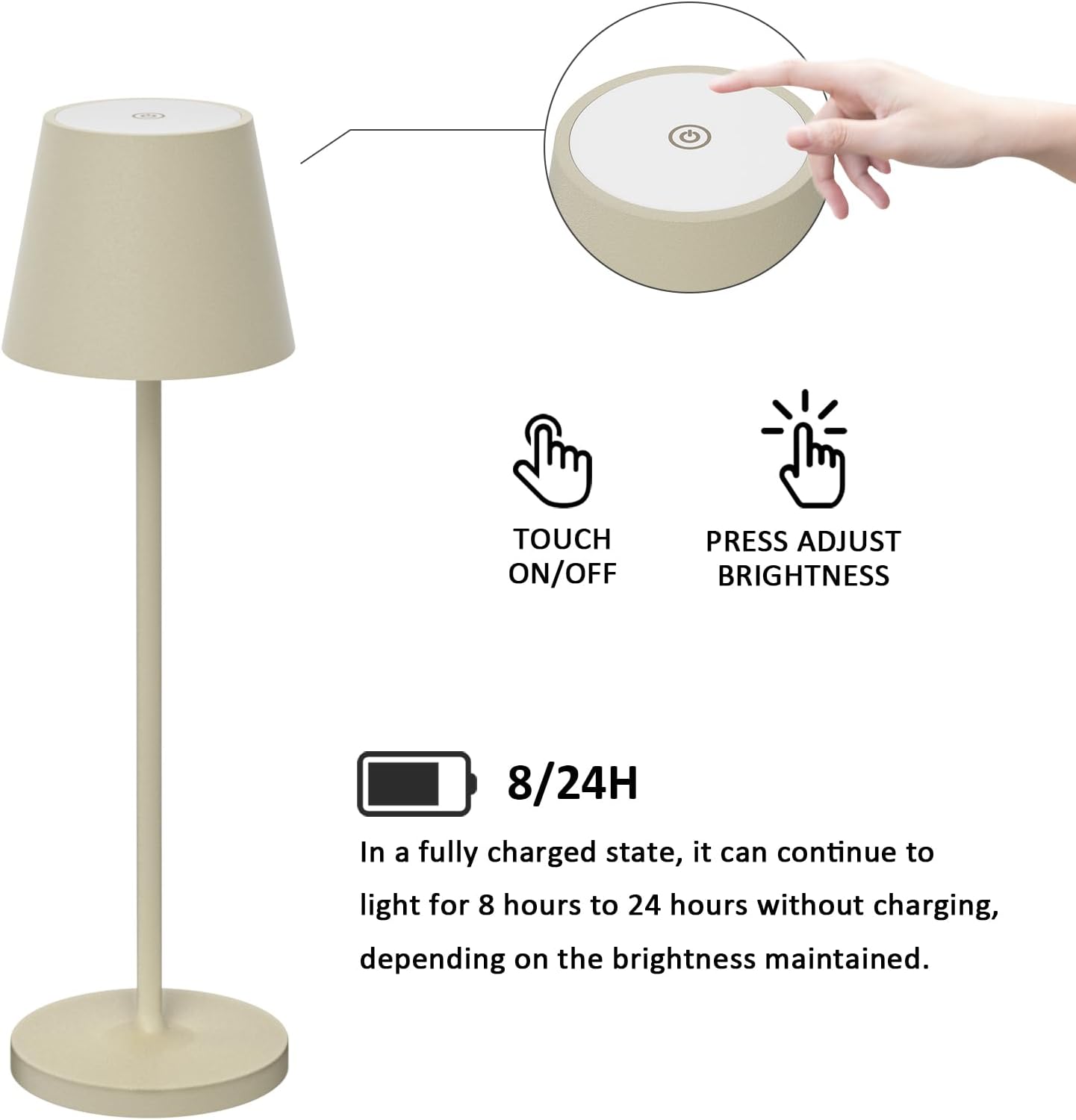 K-Bright Lampada LED Dimmerabile da Tavolo H38cm - immagine 3