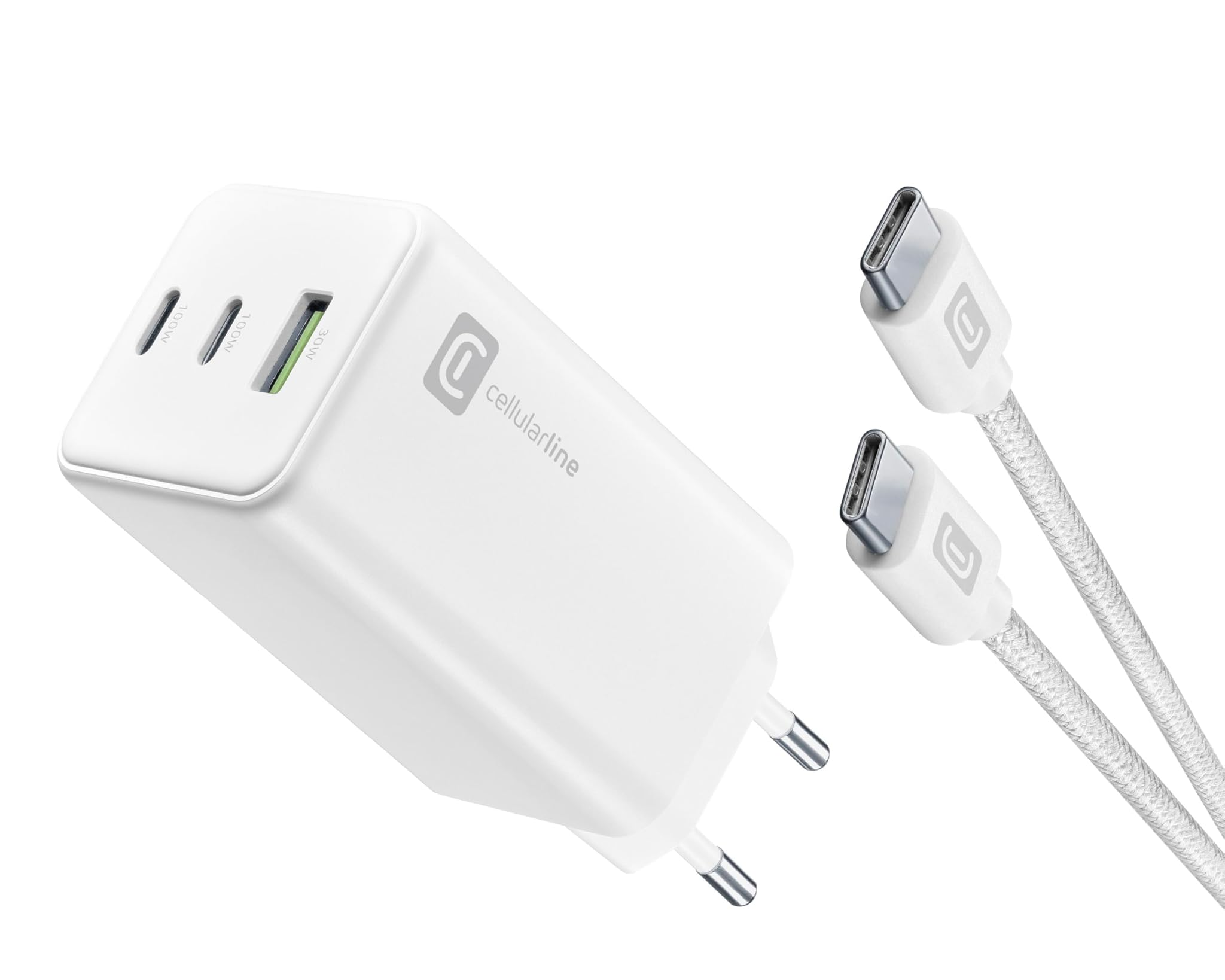 Cellularline Multipower 100W Kit - Caricabatterie con Cavo USB-C
