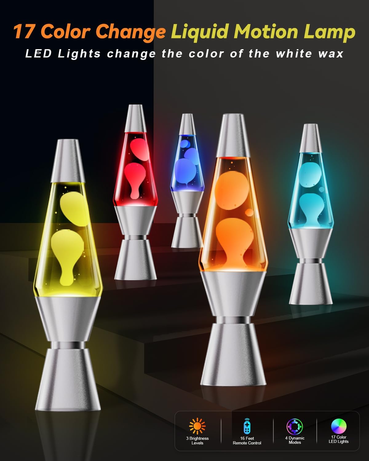 Lampada Lava LED con Cambio Colore e Telecomando - immagine 2