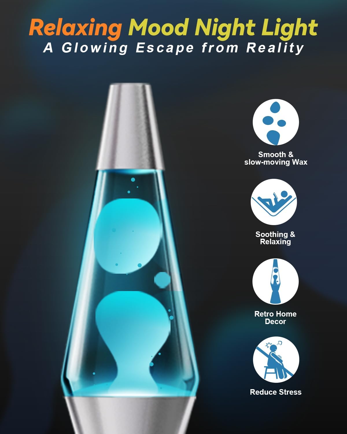 Lampada Lava LED con Cambio Colore e Telecomando - immagine 3