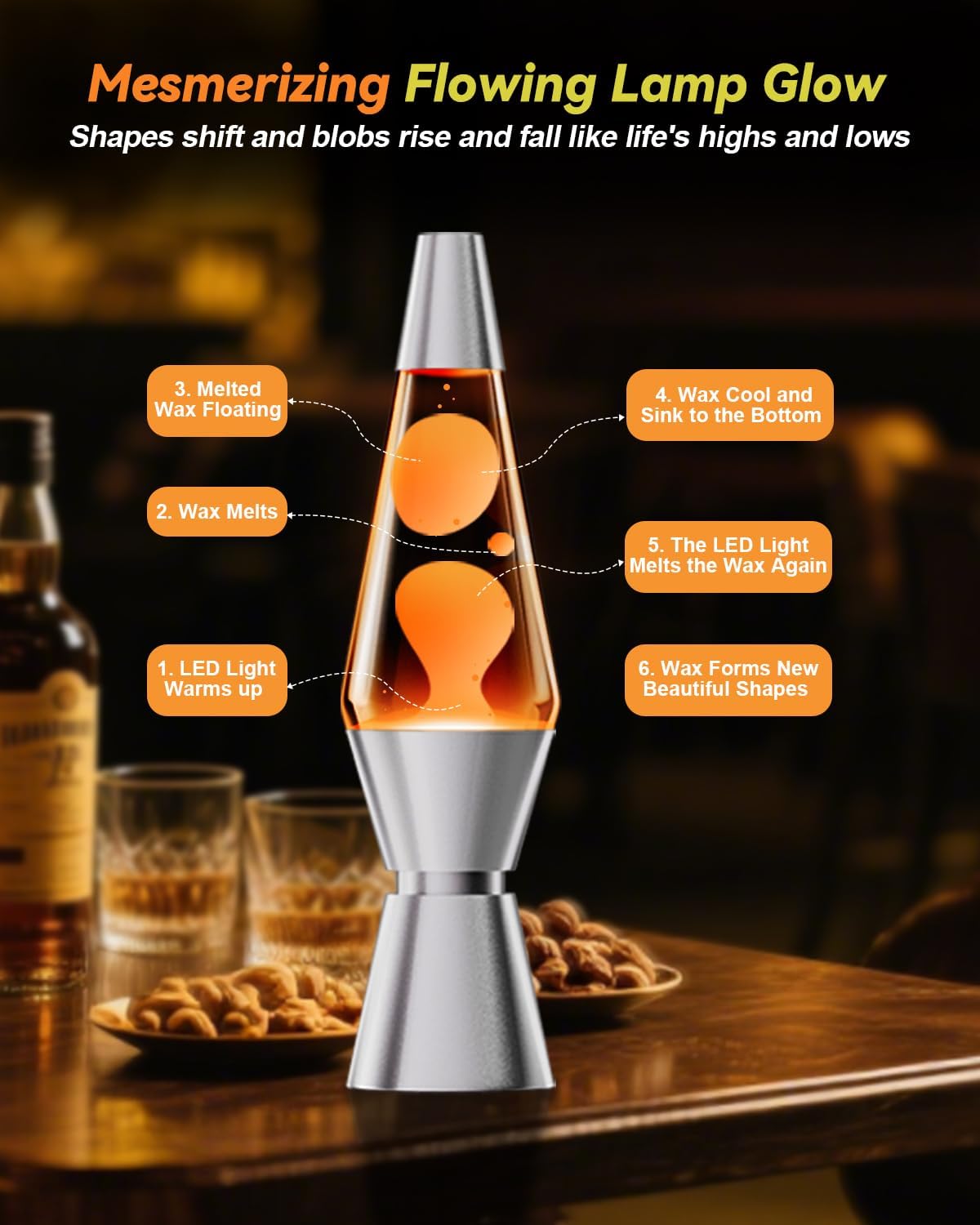 Lampada Lava LED con Cambio Colore e Telecomando - immagine 4