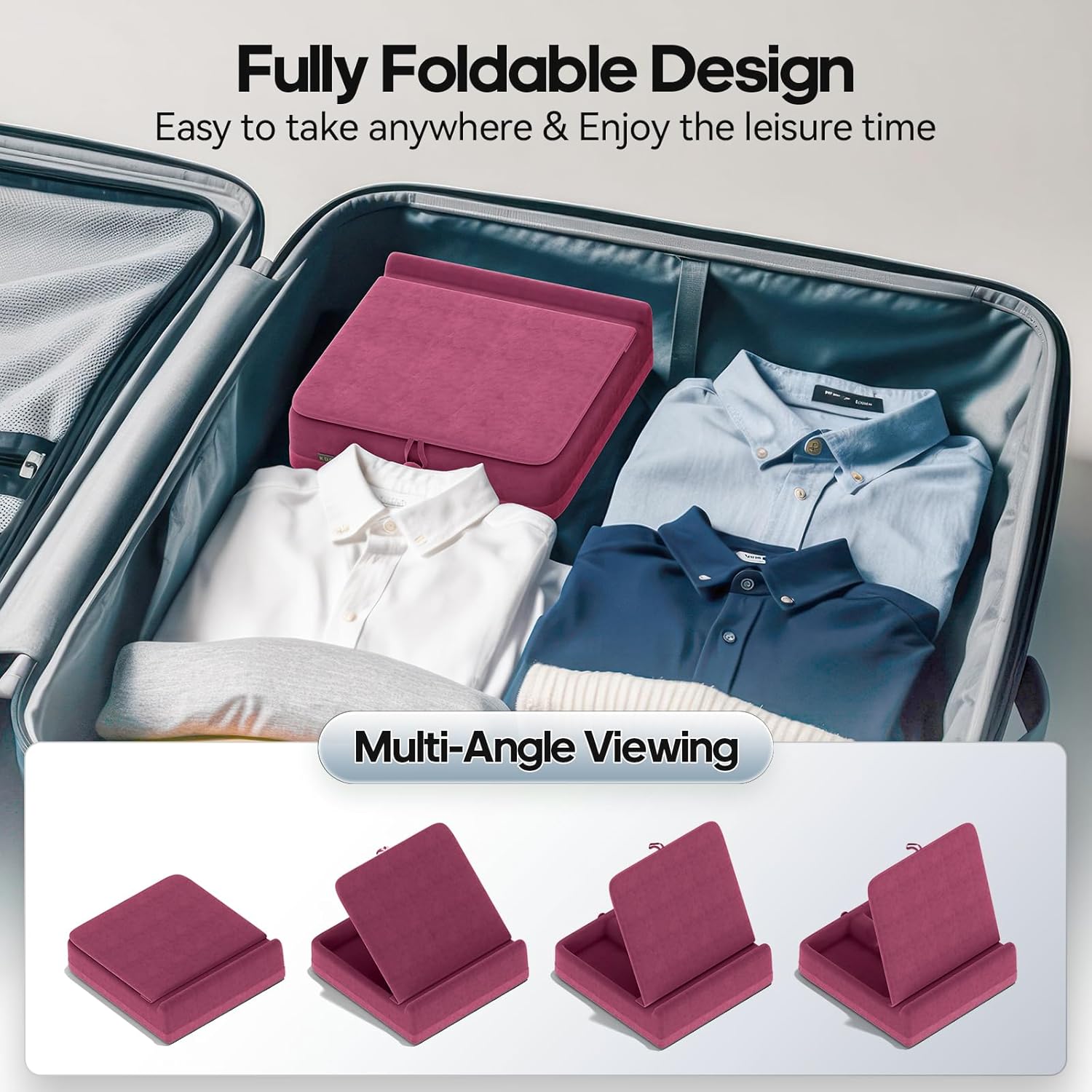 Kdd Supporto Cuscino Tablet Pieghevole, Viola - immagine 4