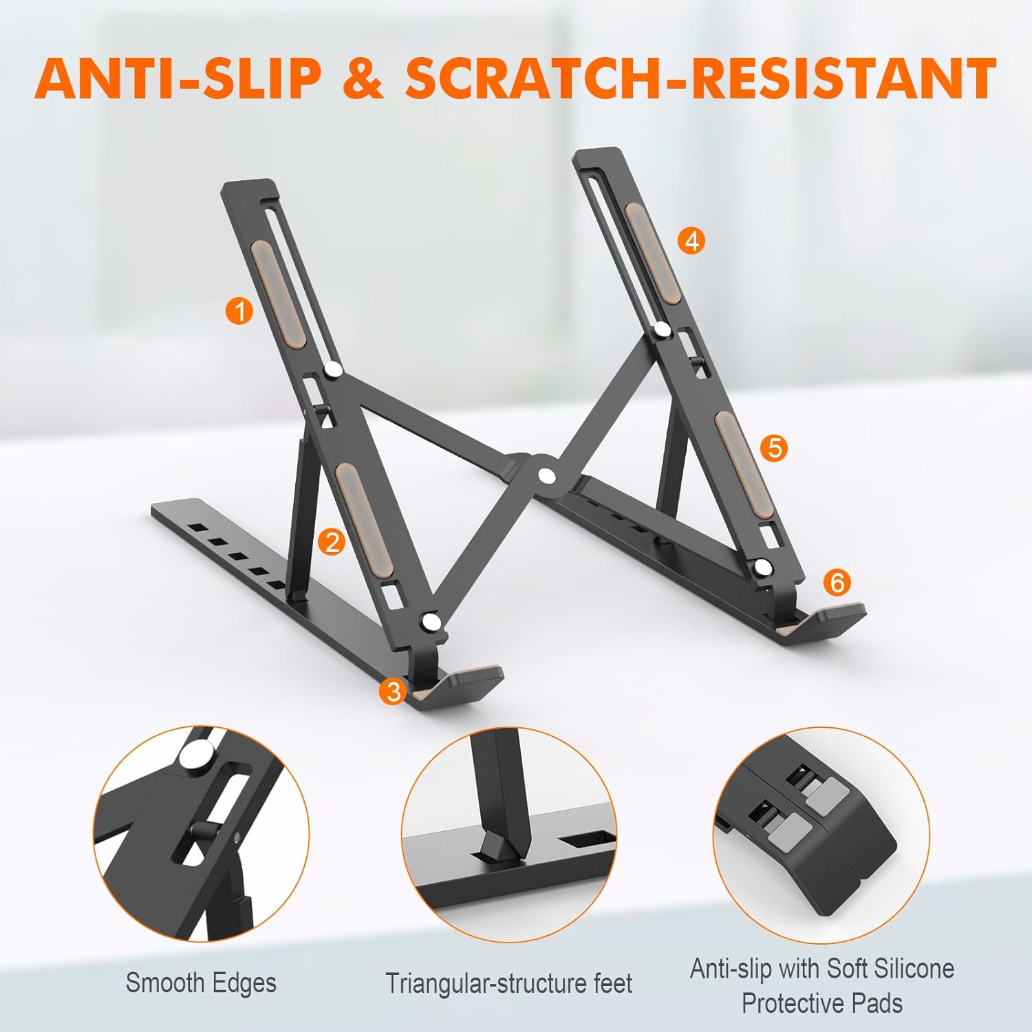 Grifema GB1054B - Supporto PC Portatile in Alluminio, Nero - immagine 5