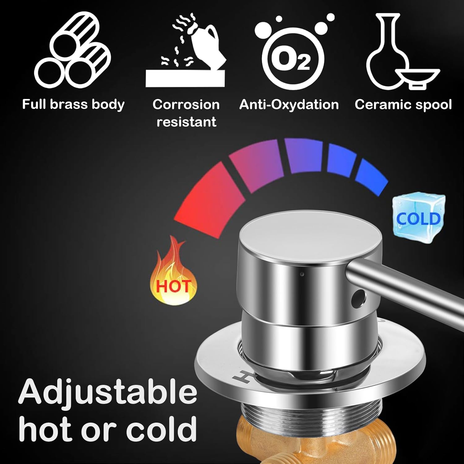 Gekufa - Miscelatore Termostatico Doccia Ottone G1/2" - immagine 2