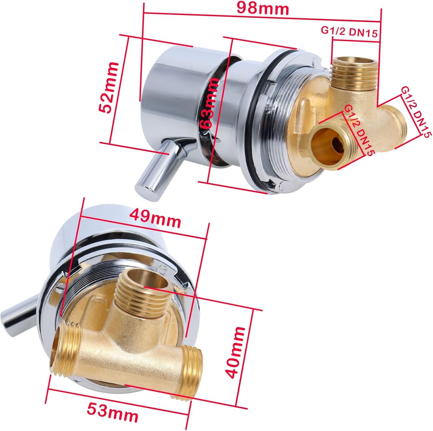 Gekufa - Miscelatore Termostatico Doccia Ottone G1/2" - immagine 6