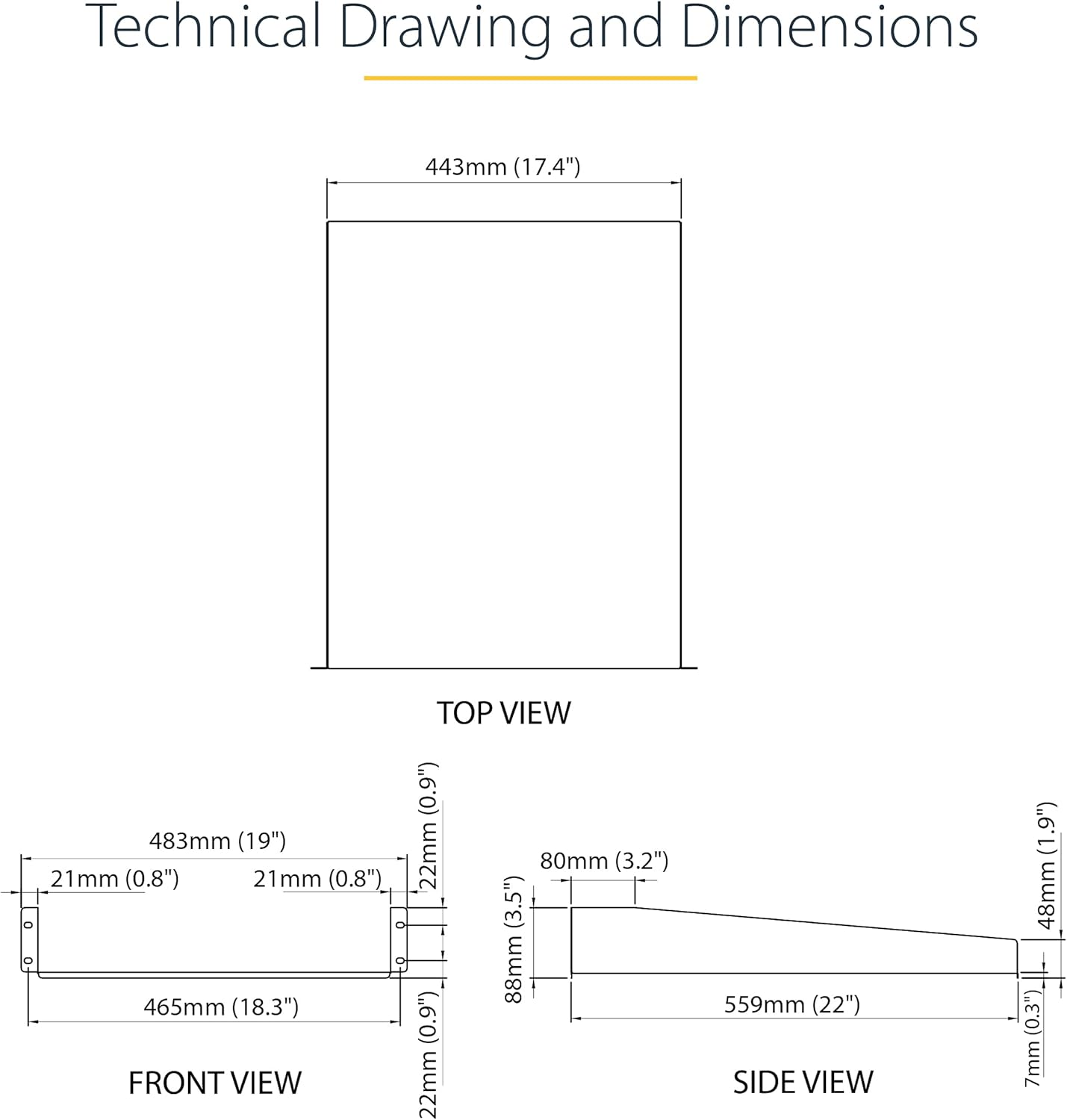Startech.com Mensola Rack 19" 2U, Profondità 55cm - immagine 6