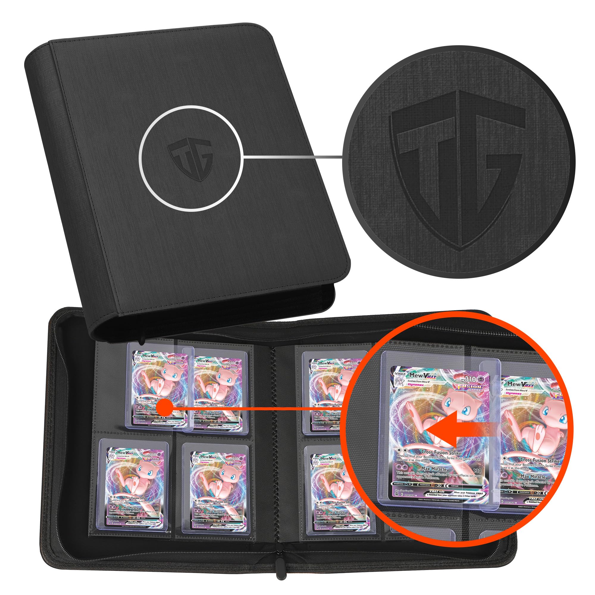 Tcguard Album per 112 Toploader 3"x4", Nero