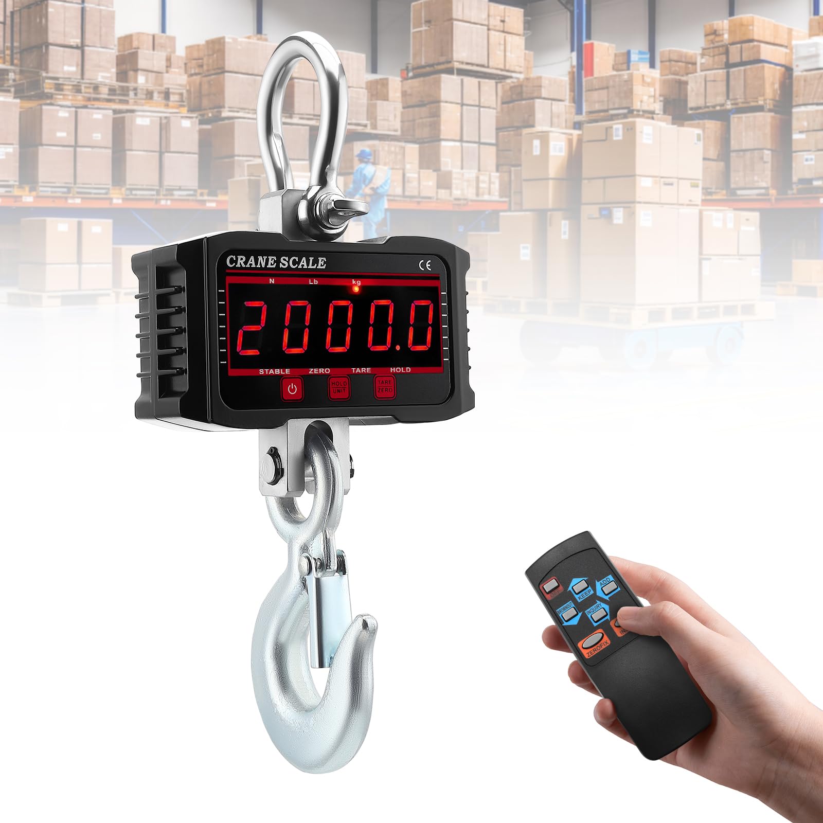 Bilancia Elettronica per Gru 2000 kg / 4000 lb, Black