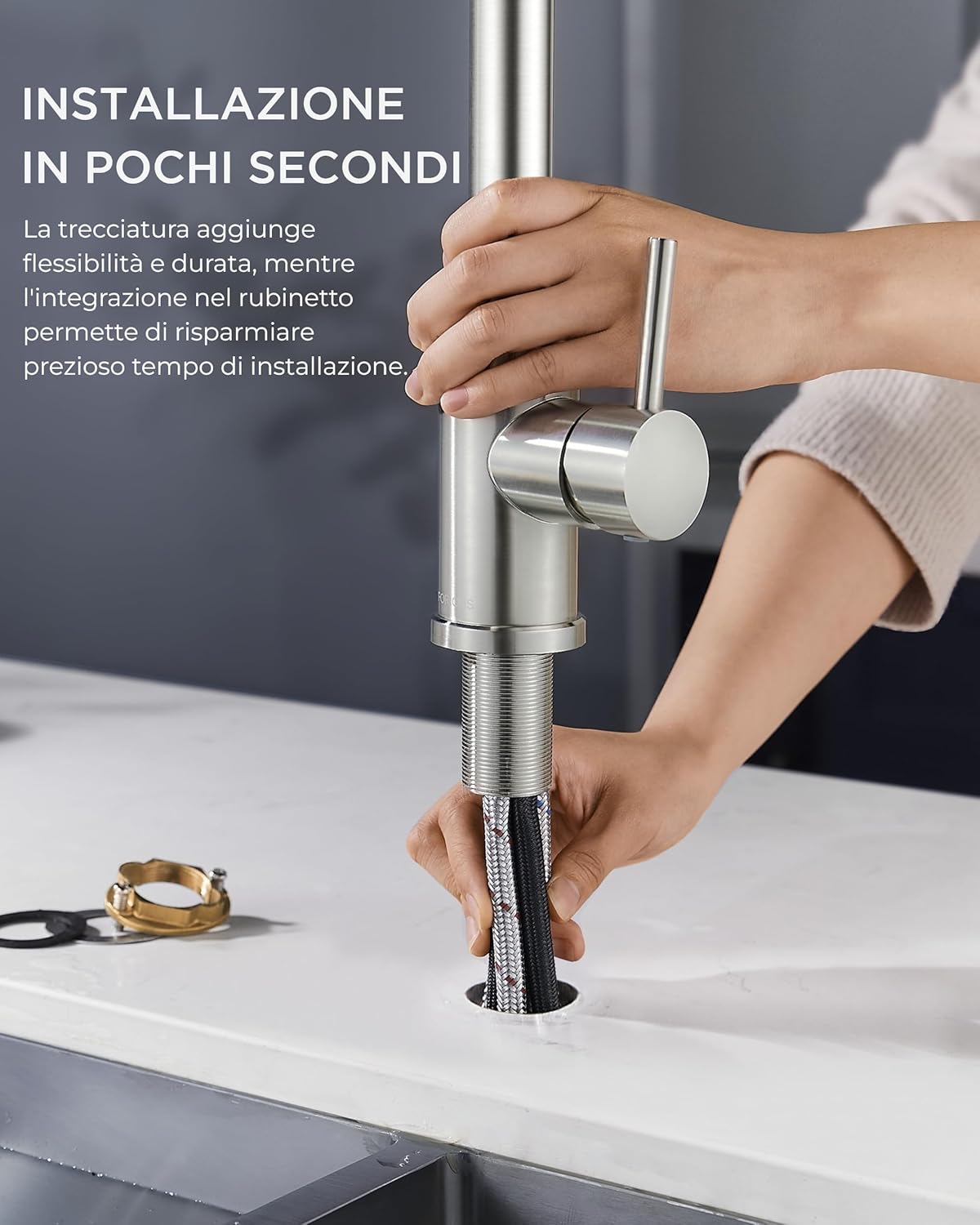 Forious Rubinetto Lavello Cucina con Doccetta Estraibile - immagine 6